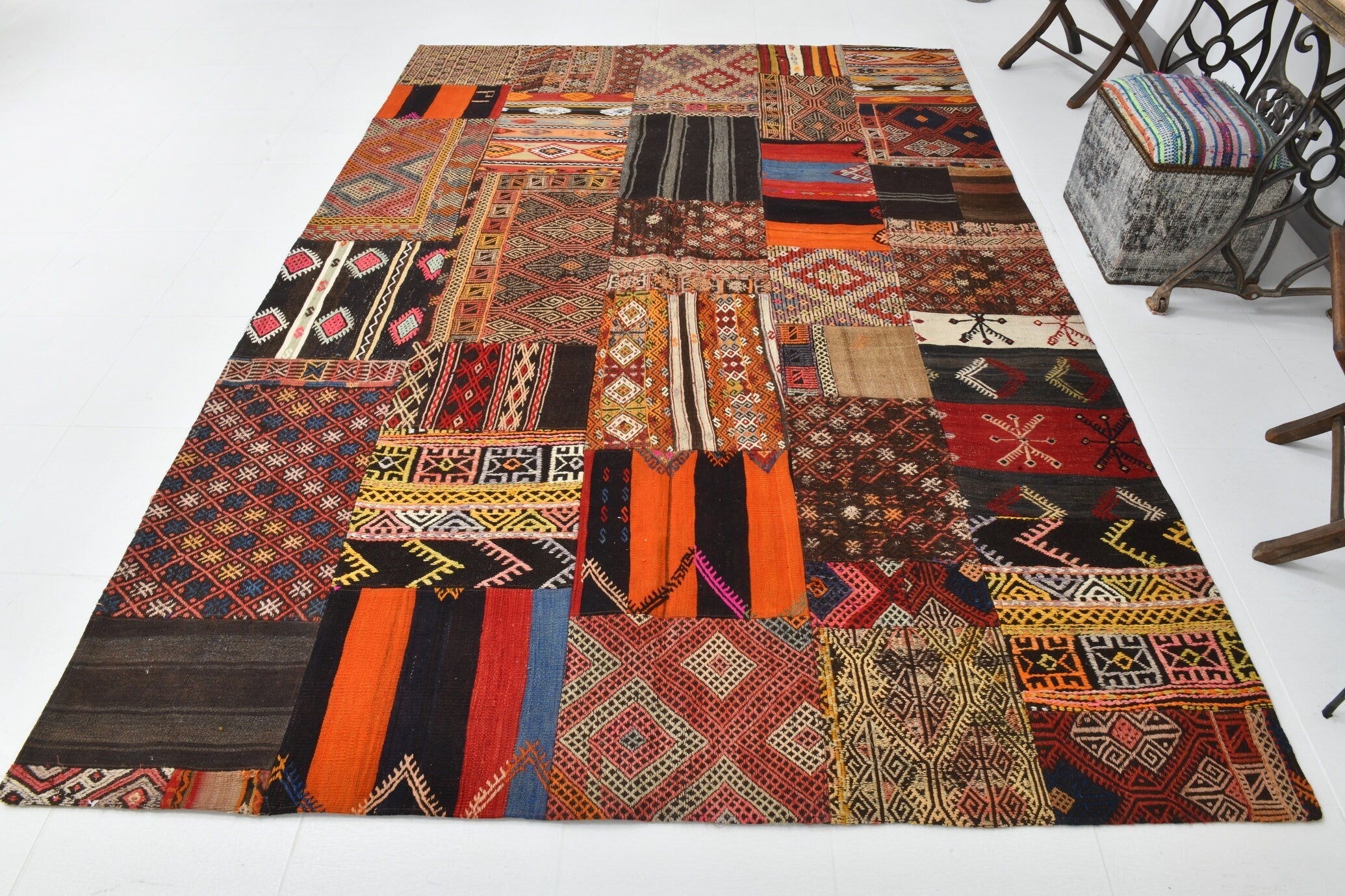 Vintage Kilim Patchwork 6’9’’ x 9’11’’ ft