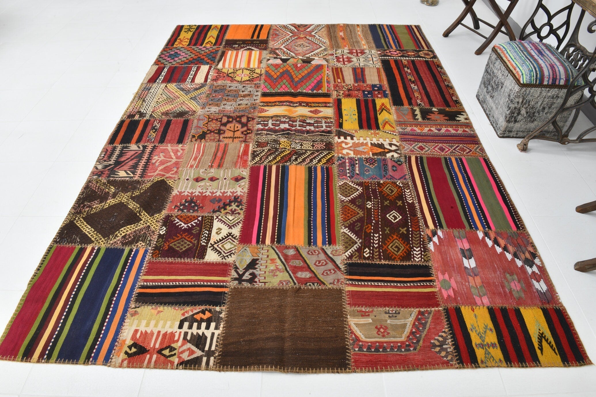 Vintage Kilim Patchwork 7’0’’ x 9’10’’ ft