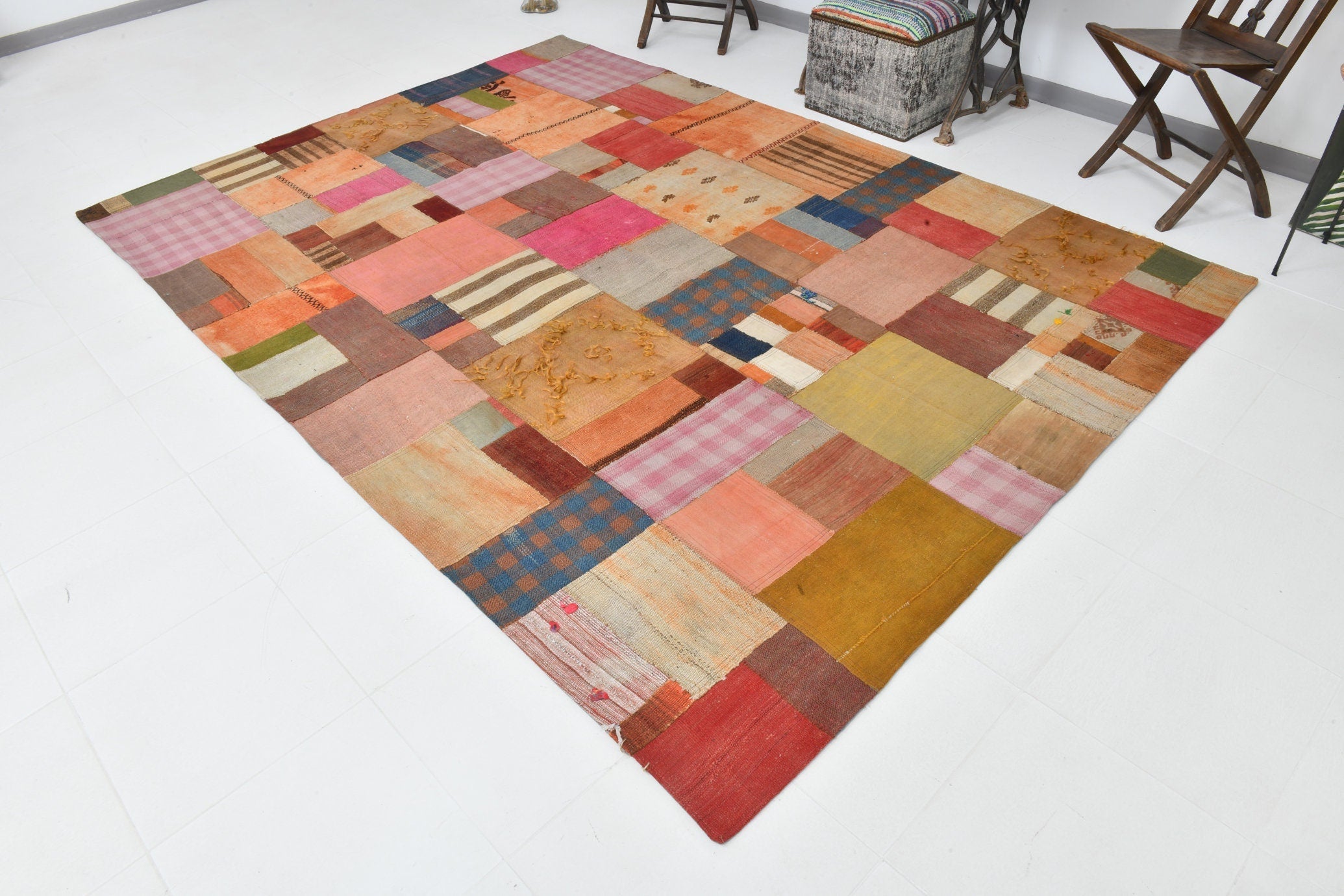 Vintage Kilim Patchwork 7'1" x 10'0" ft