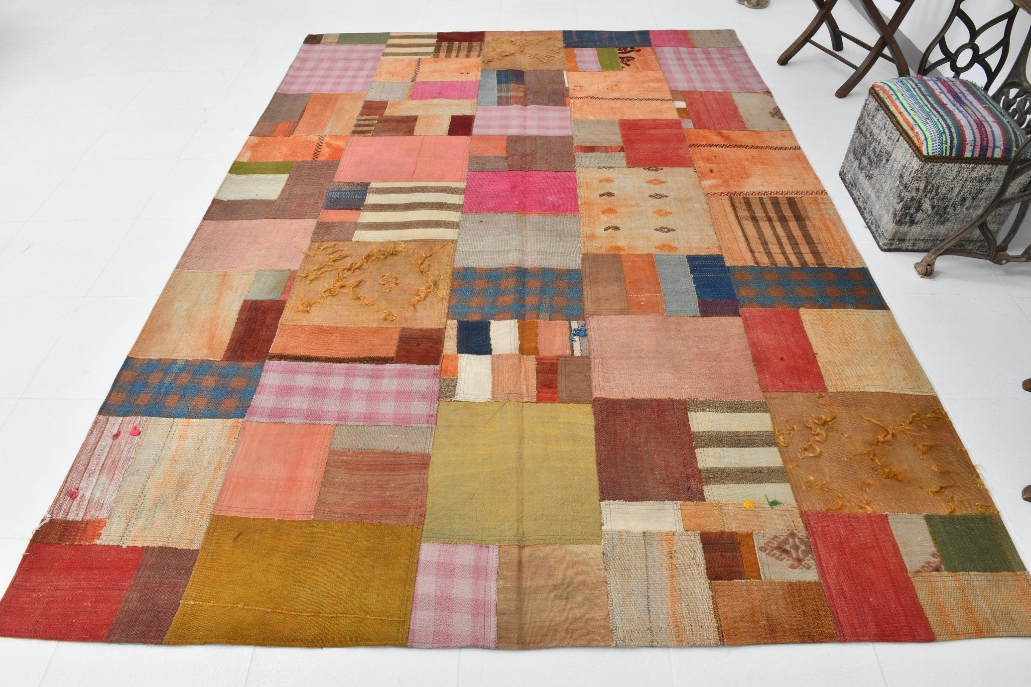 Vintage Kilim Patchwork 7'1" x 10'0" ft