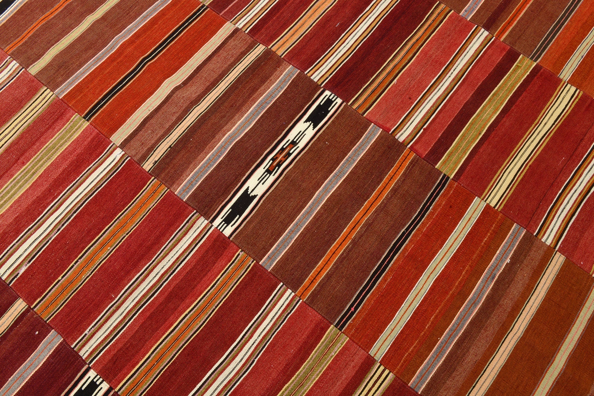 Vintage Kilim Patchwork 7'4" x 10'10" ft