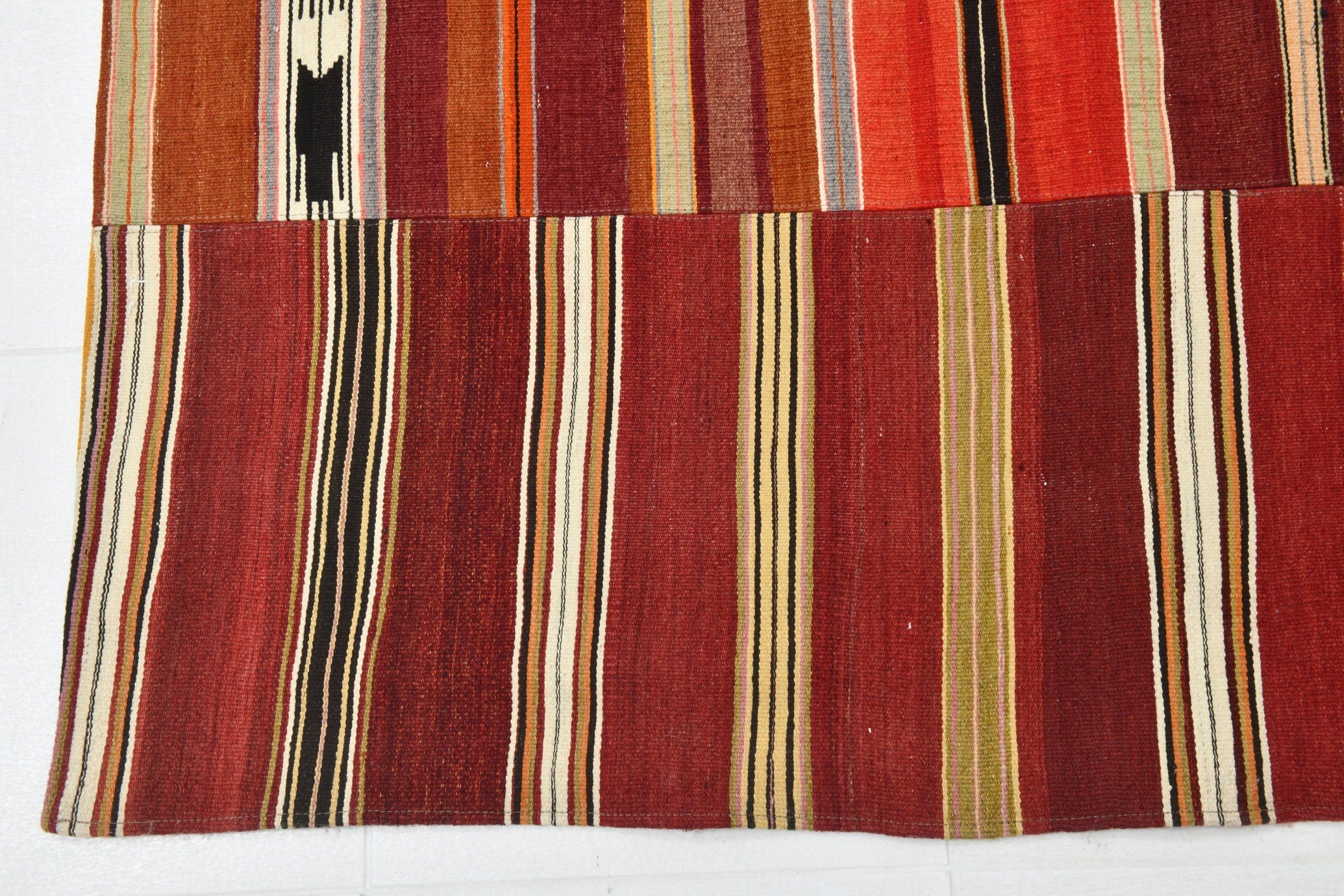 Vintage Kilim Patchwork 7'4" x 10'10" ft
