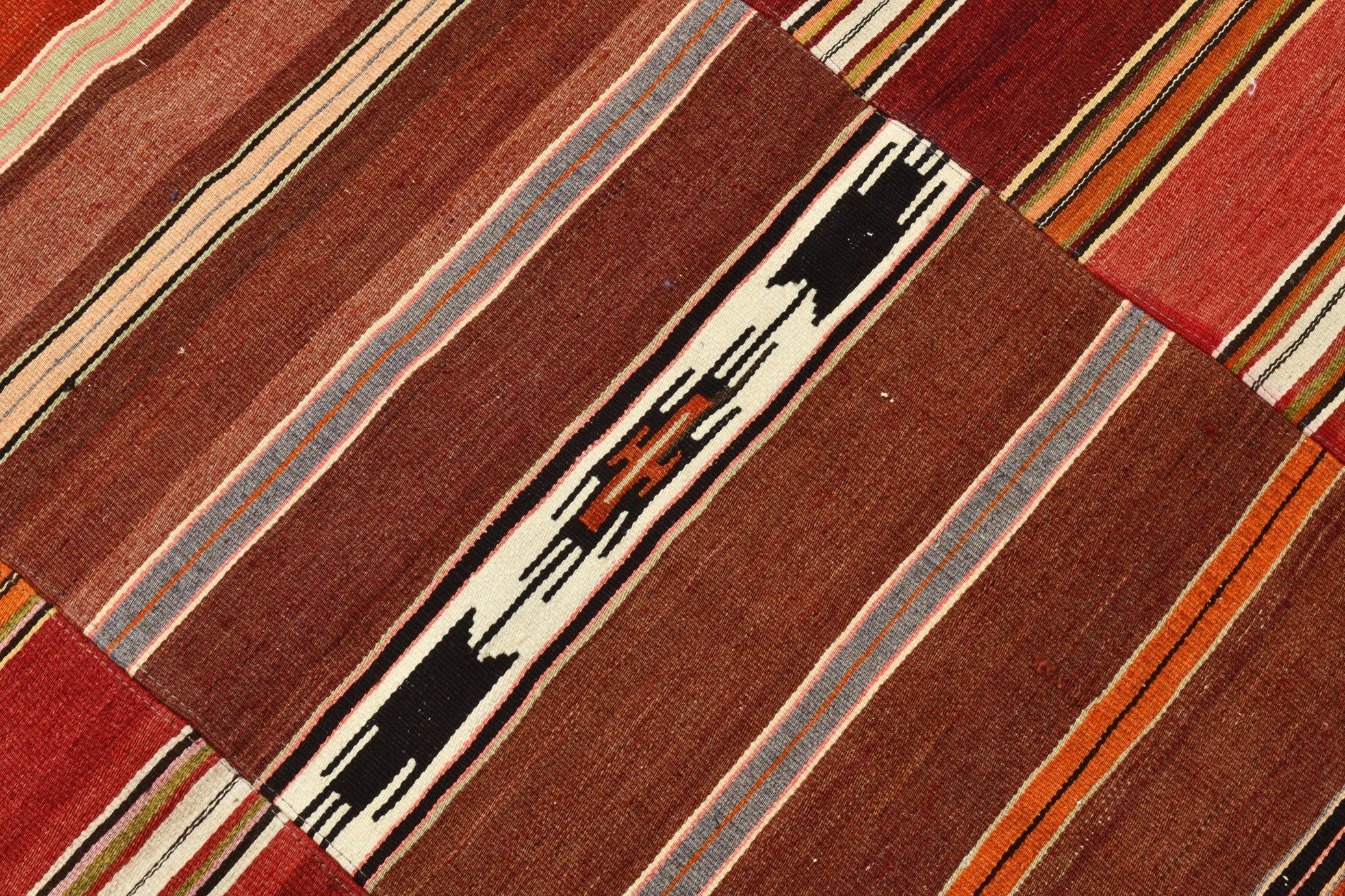 Vintage Kilim Patchwork 7'4" x 10'10" ft
