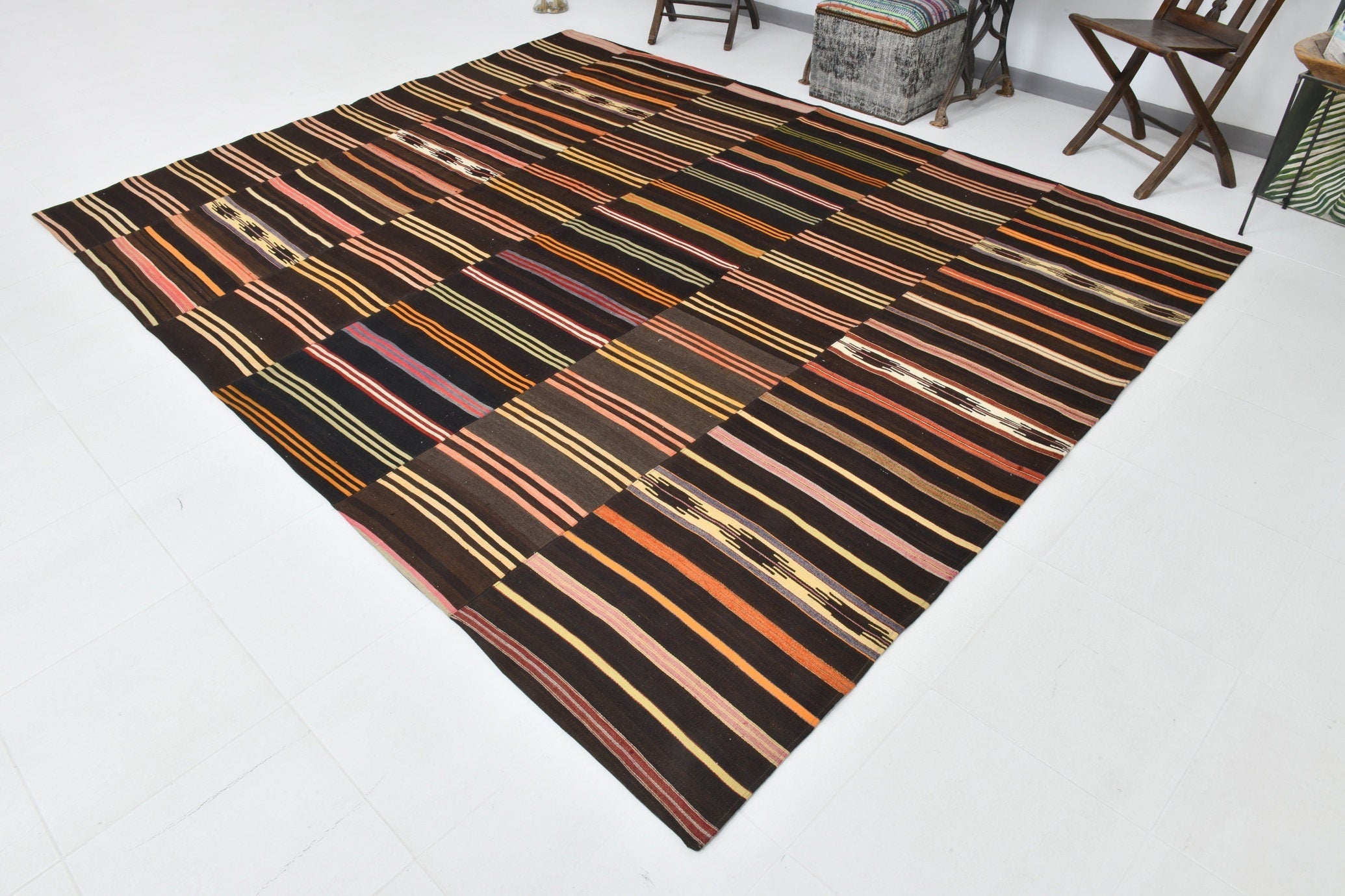 Vintage Kilim Patchwork 8’3’’ x 10’6’’ ft