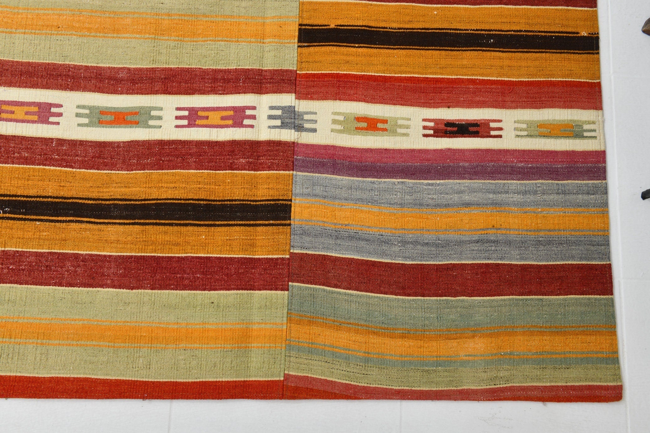Vintage Kilim Patchwork 8'6" x 11'10" ft
