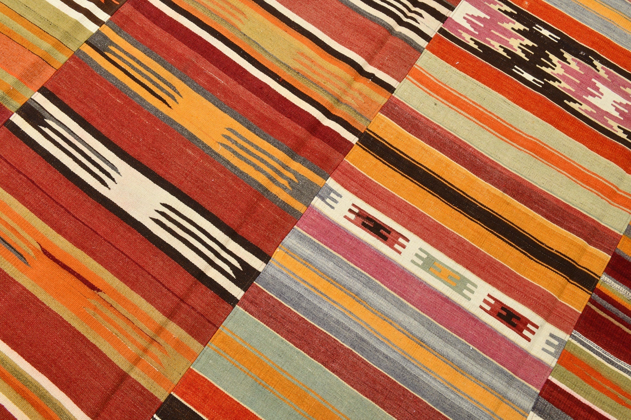 Vintage Kilim Patchwork 8'6" x 11'10" ft