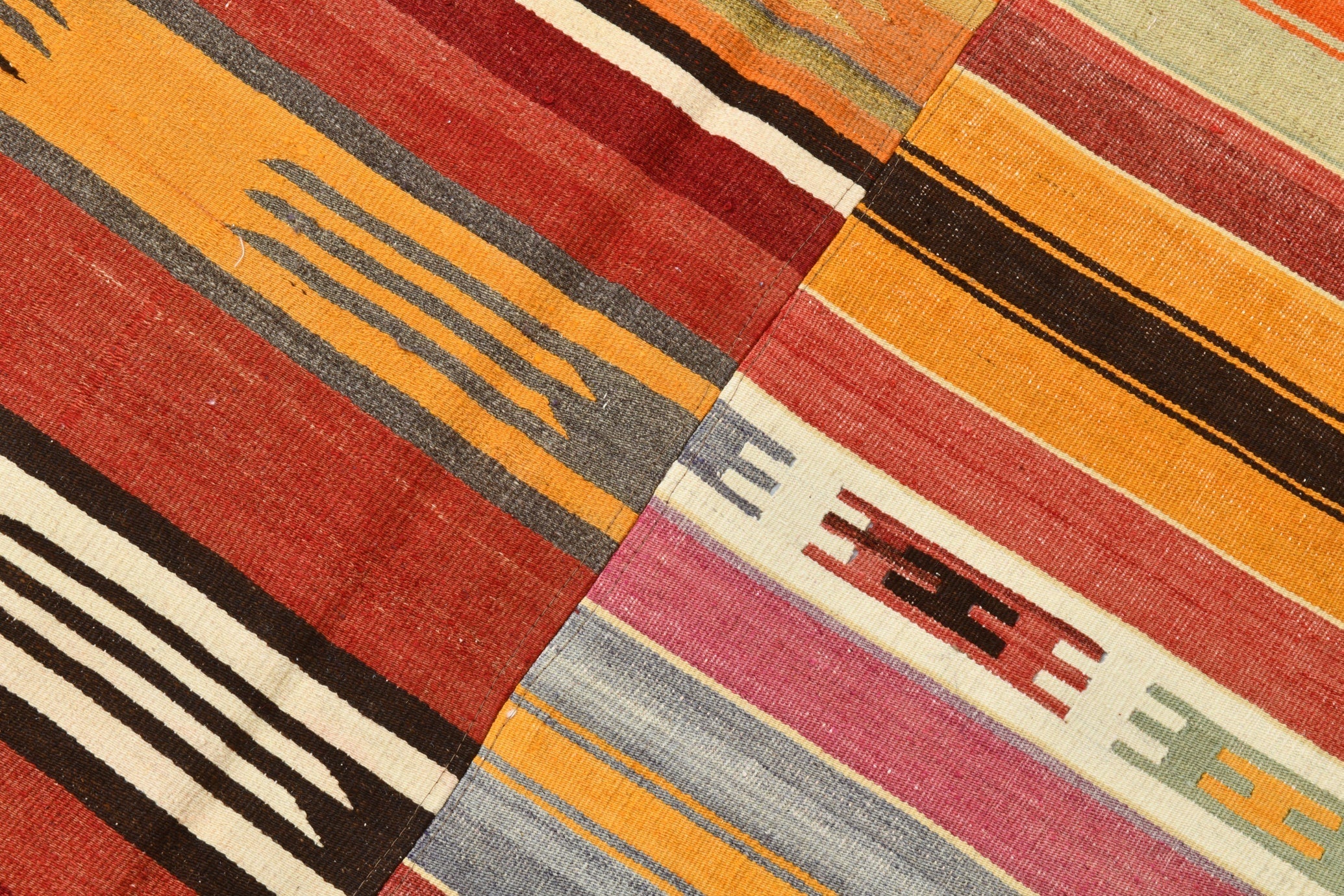 Vintage Kilim Patchwork 8'6" x 11'10" ft
