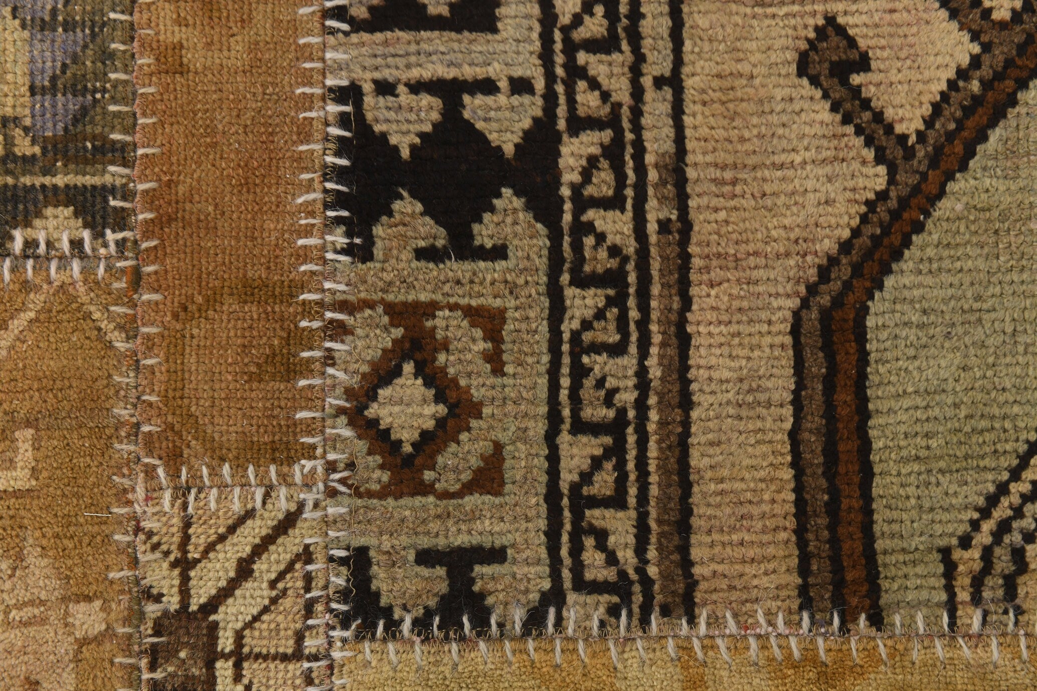 Vintage Patchwork Rug 2'2" x 11'1" ft