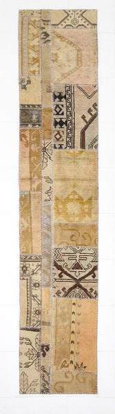 Vintage Patchwork Rug 2'2" x 11'1" ft