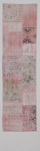 Vintage Patchwork Rug 2'5" x 9'4" ft