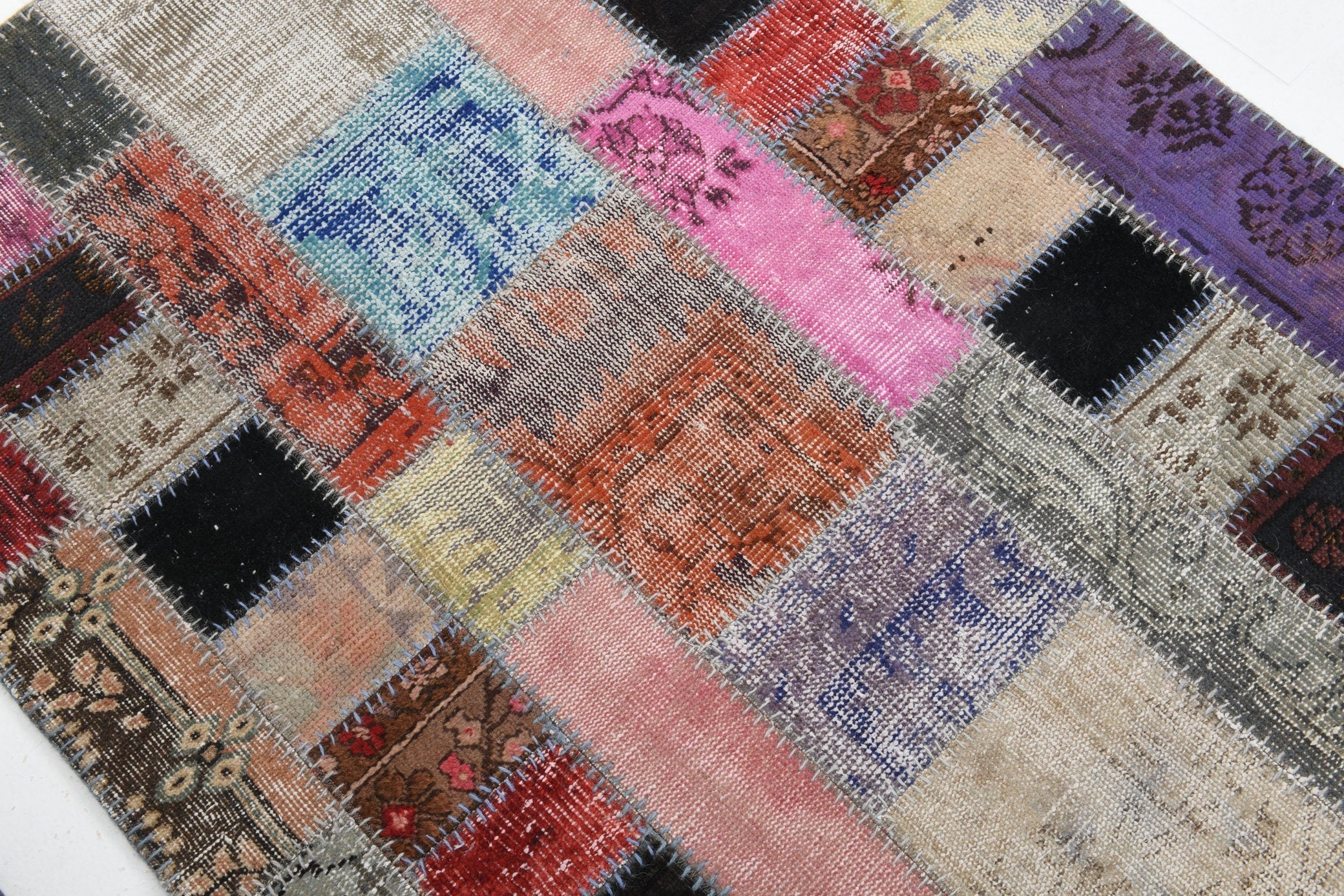 Vintage Patchwork Rug 3'11" x 5'1" ft