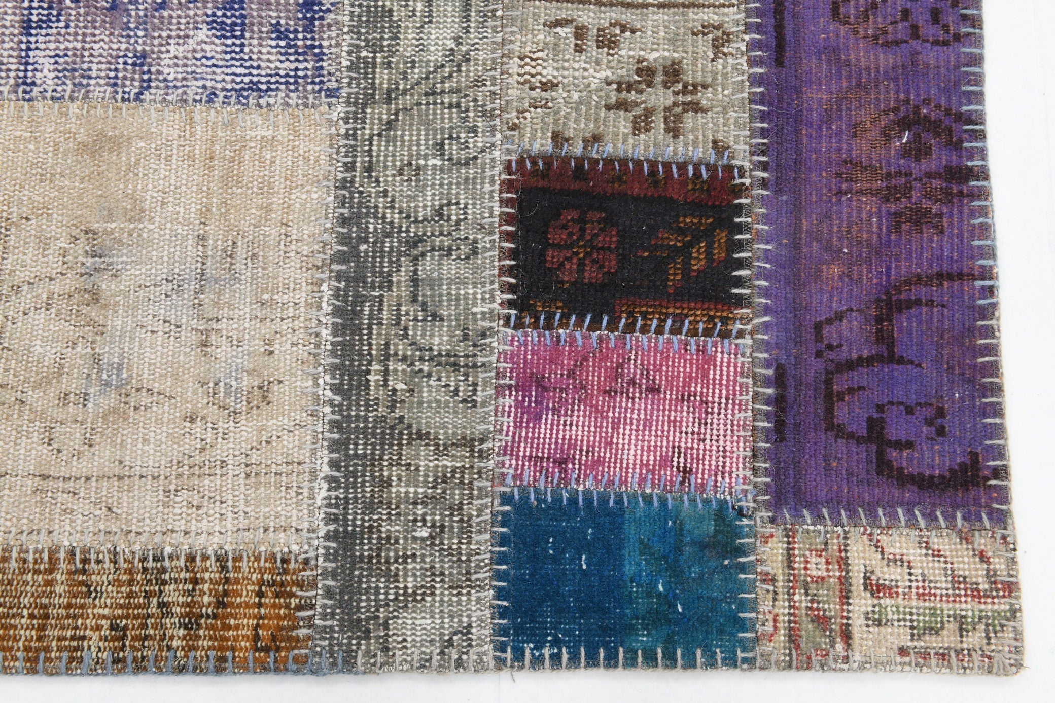 Vintage Patchwork Rug 3'11" x 5'1" ft
