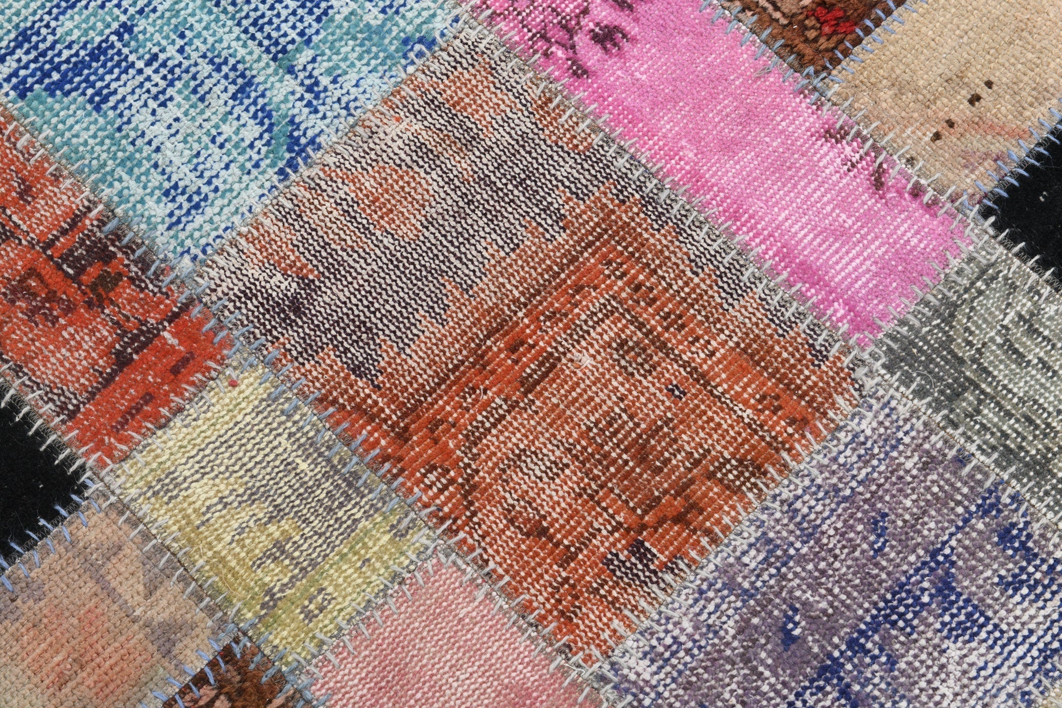 Vintage Patchwork Rug 3'11" x 5'1" ft