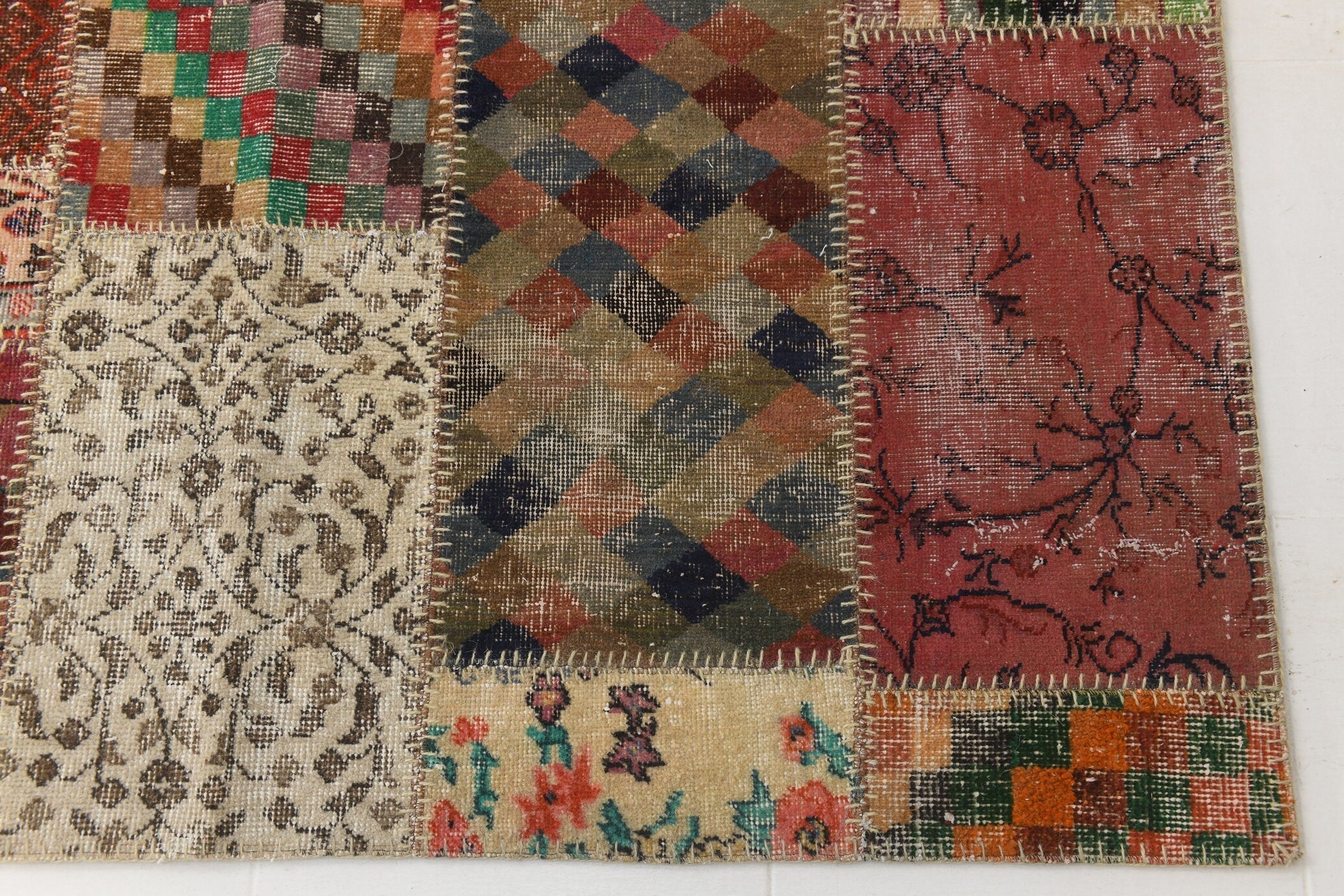 Vintage Patchwork Rug 5'7" x 8'1" ft