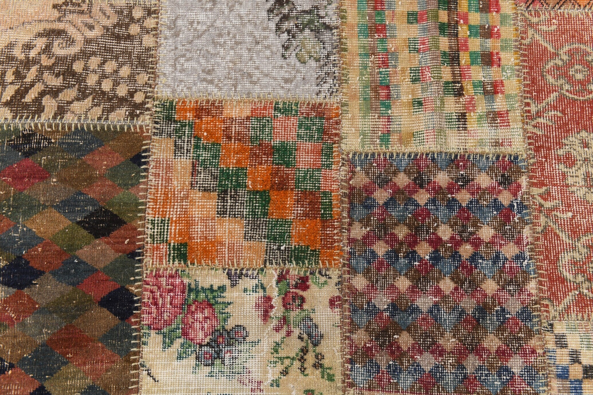 Vintage Patchwork Rug 5'7" x 8'1" ft