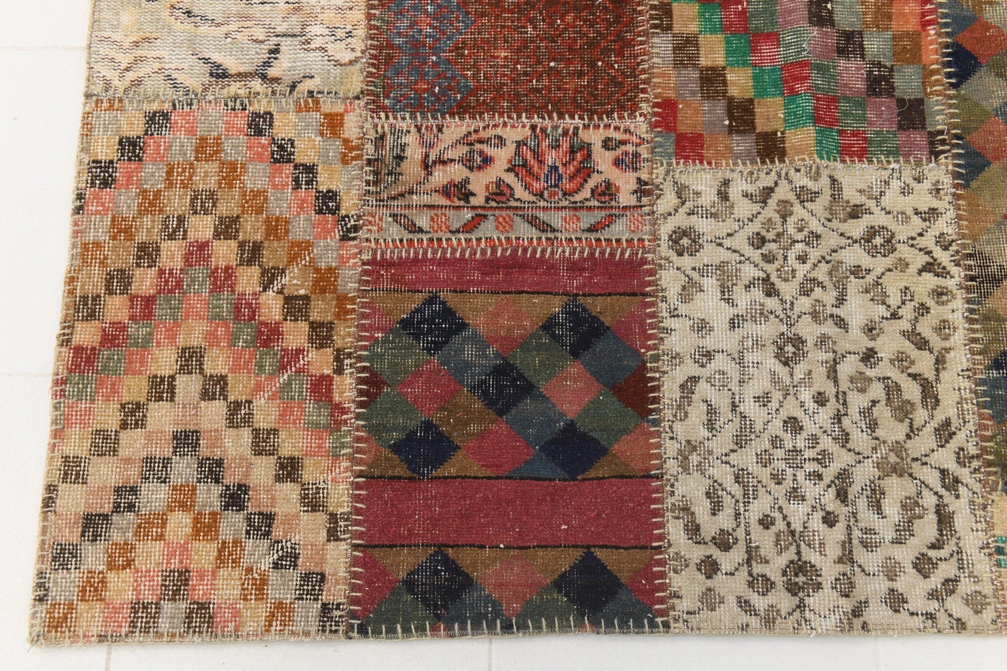 Vintage Patchwork Rug 5'7" x 8'1" ft