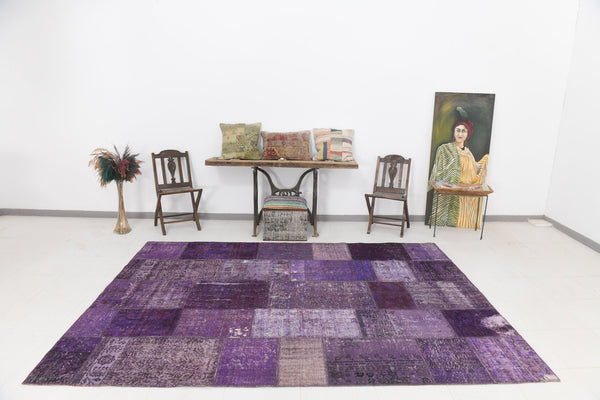 Vintage Patchwork Rug 6'11" x 9'10" ft