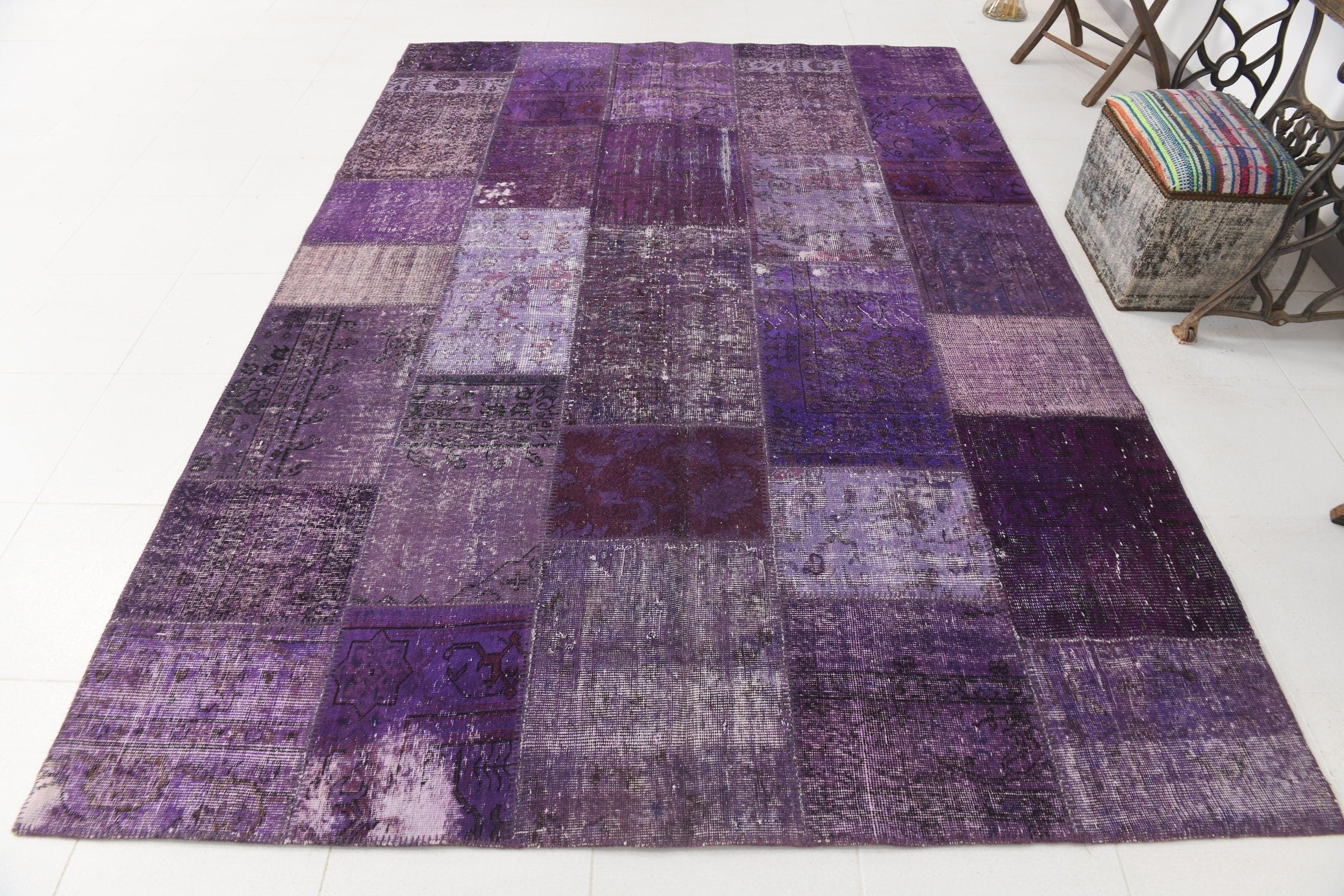 Vintage Patchwork Rug 6'11" x 9'10" ft