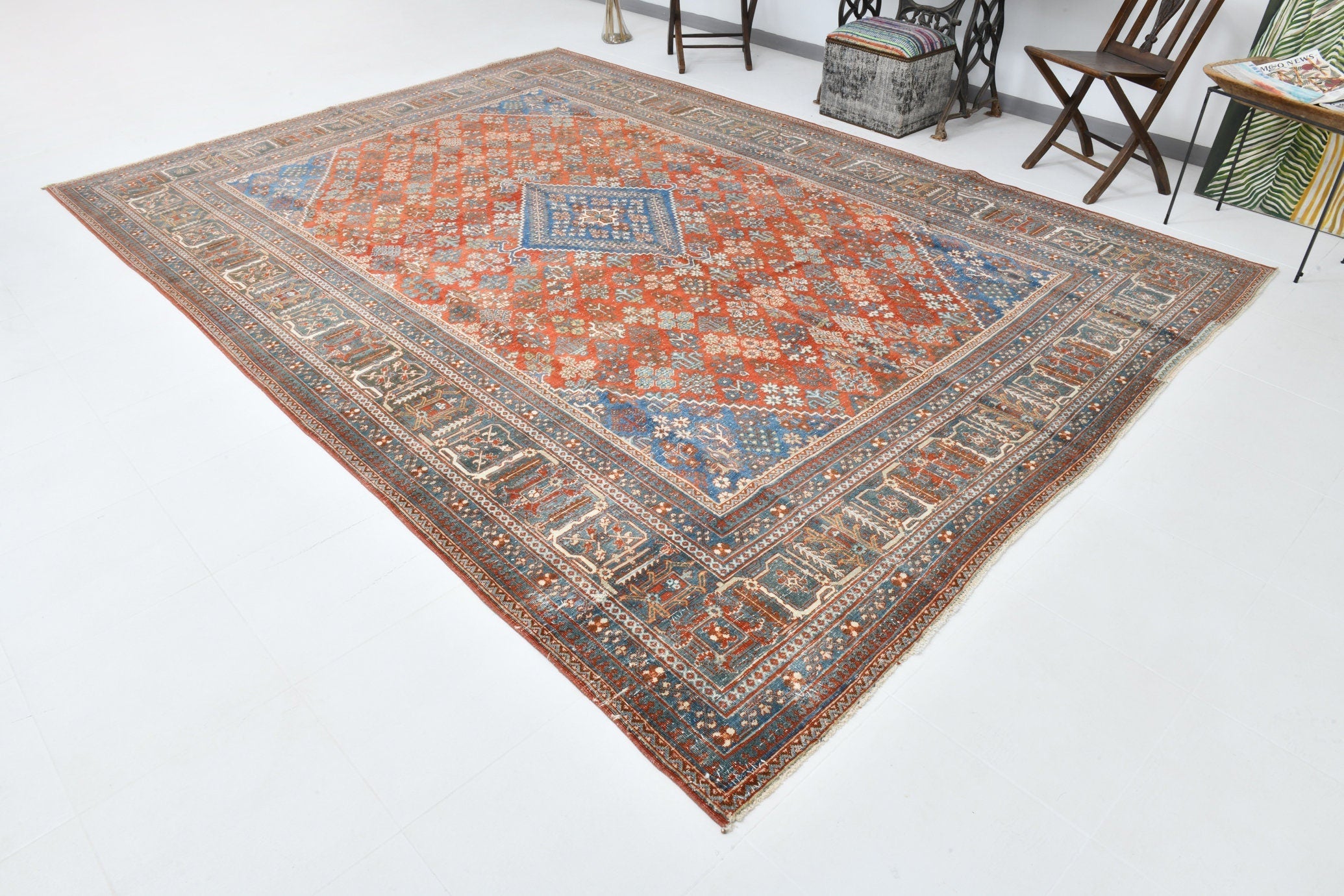 Vintage Persian Style Rug 9’1’’ x 12’9’’ ft