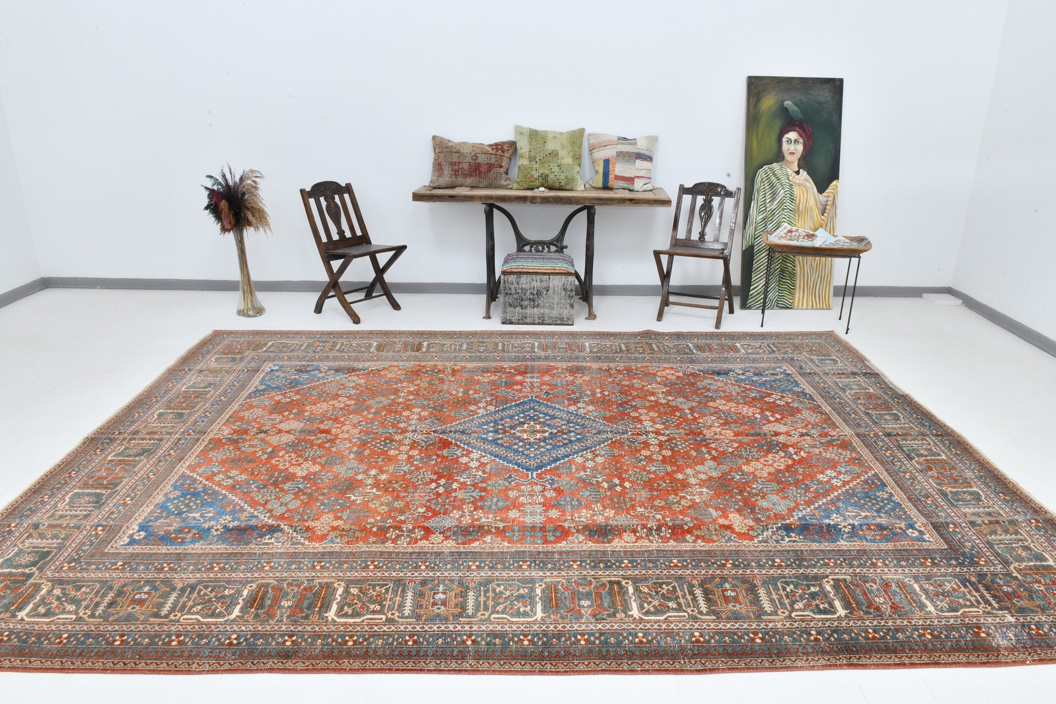Vintage Persian Style Rug 9’1’’ x 12’9’’ ft