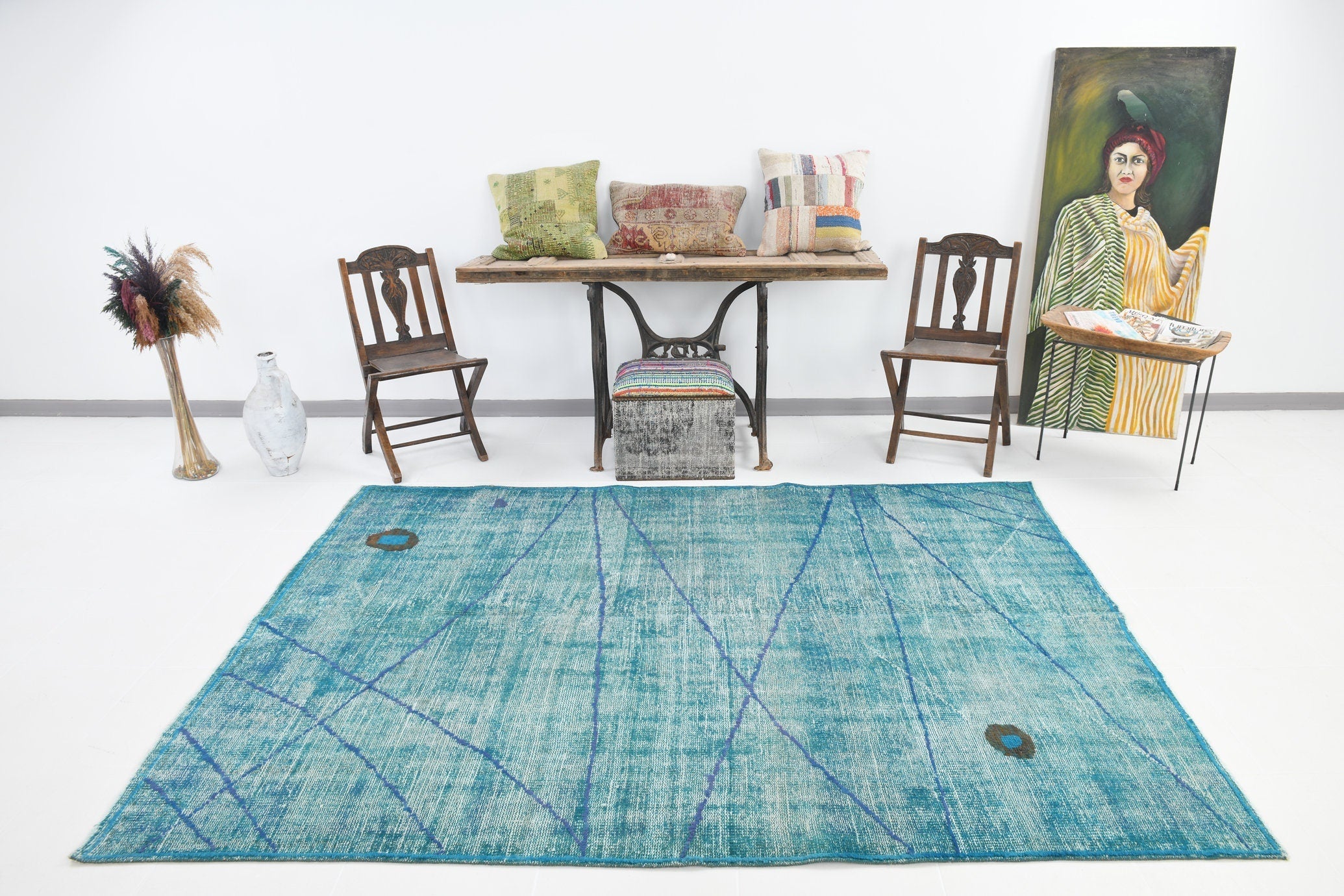 Vintage Rug Pompom 5’12’’ x 8’4’’ ft