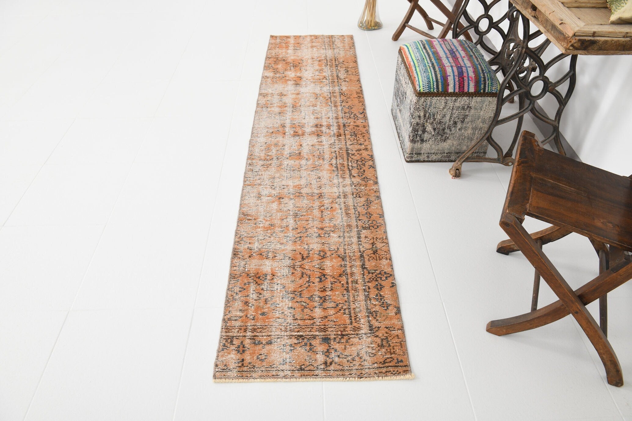 Vintage Runner Rug 1'10" x 8'4" ft