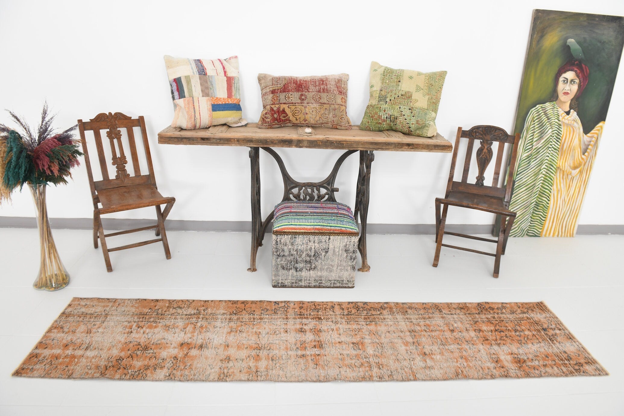 Vintage Runner Rug 1'10" x 8'4" ft