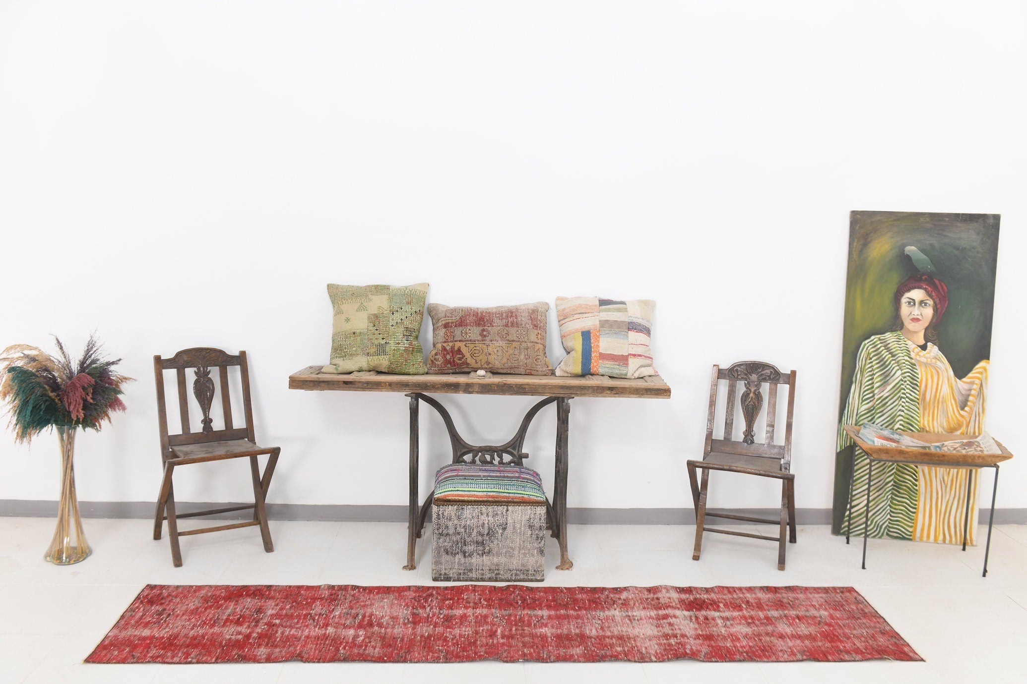 Vintage Runner Rug 1'12" x 9'5" ft