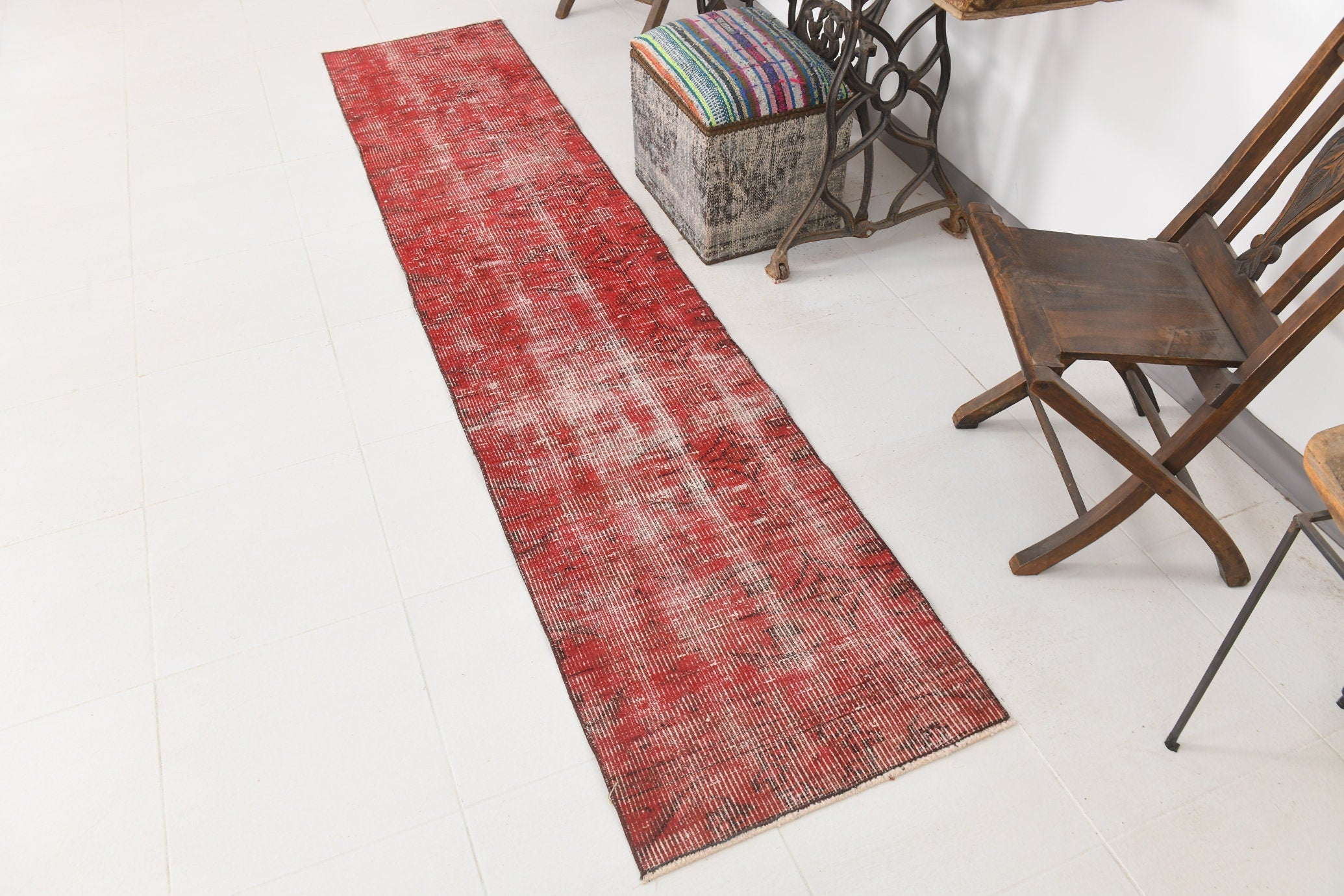 Vintage Runner Rug 1'12" x 9'5" ft