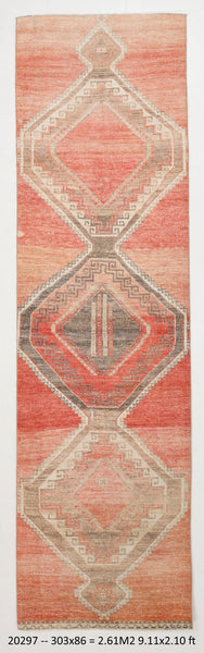 Vintage Runner Rug 2'10" x 9'11" ft