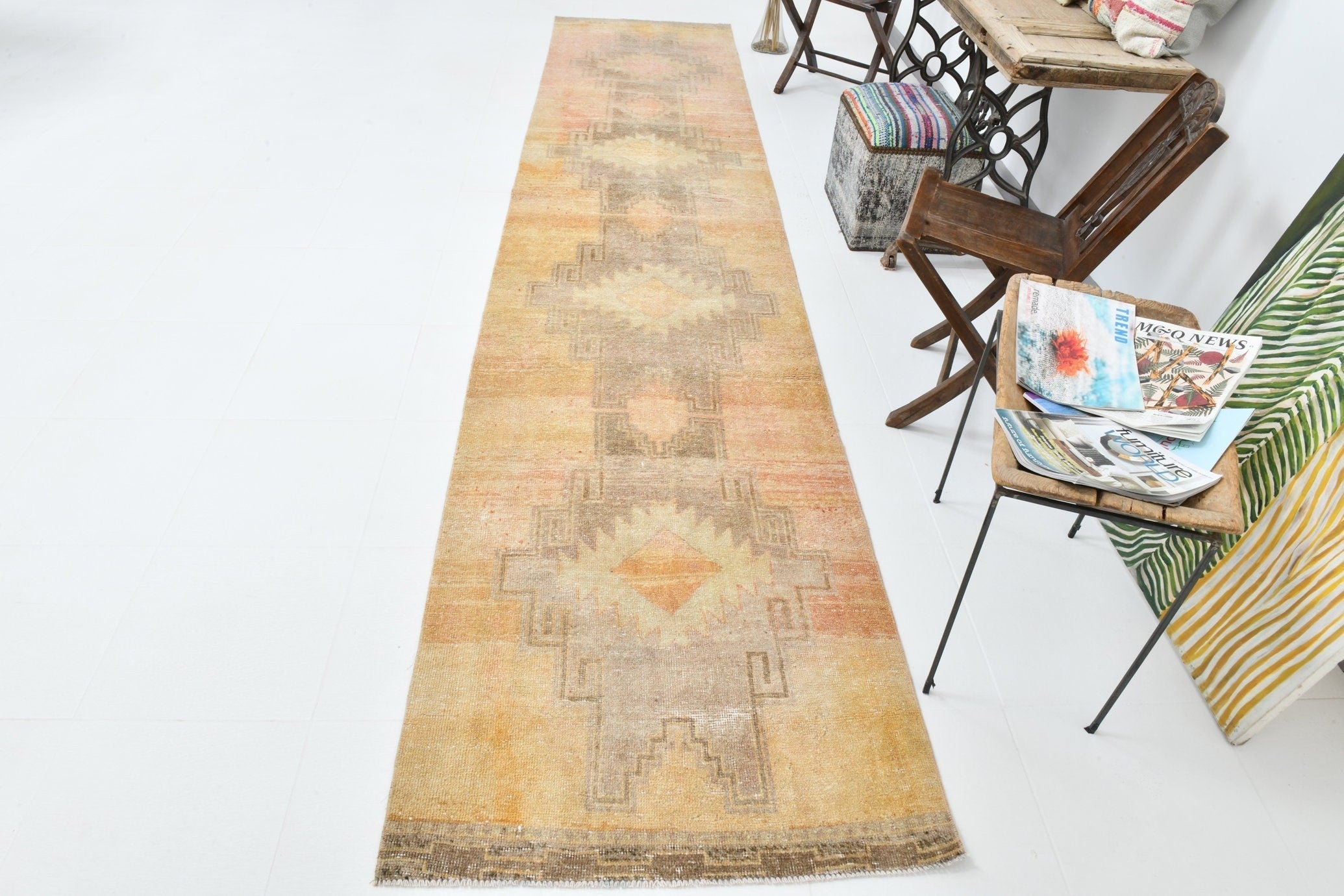 Vintage Runner Rug 2’12’’ x 14’4’’ ft