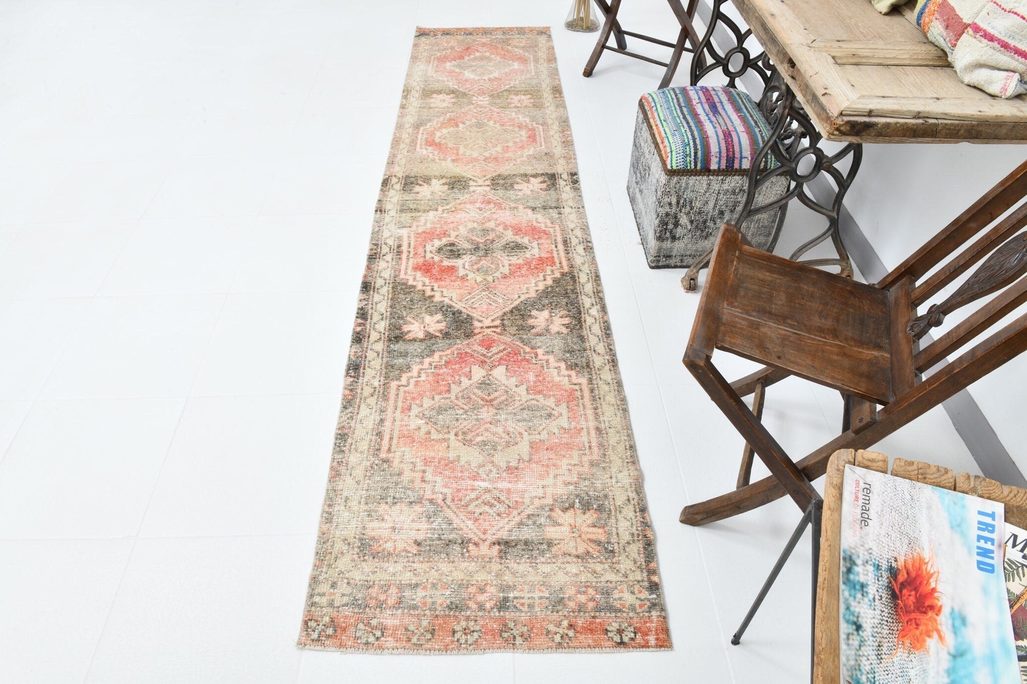 Vintage Runner Rug 2'4" x 10'5" ft