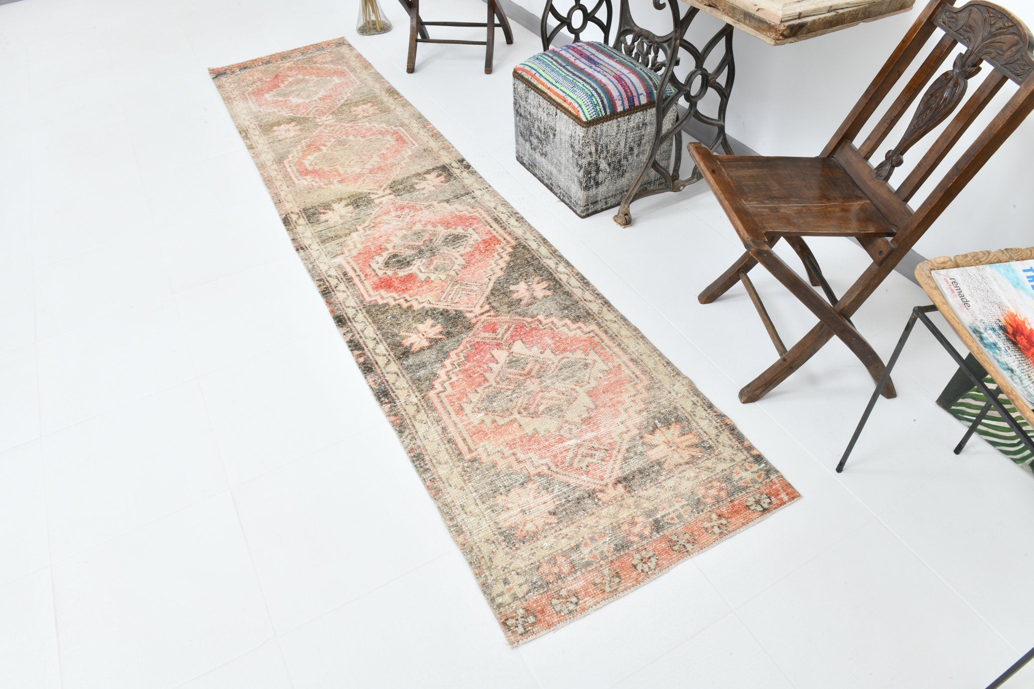 Vintage Runner Rug 2'4" x 10'5" ft