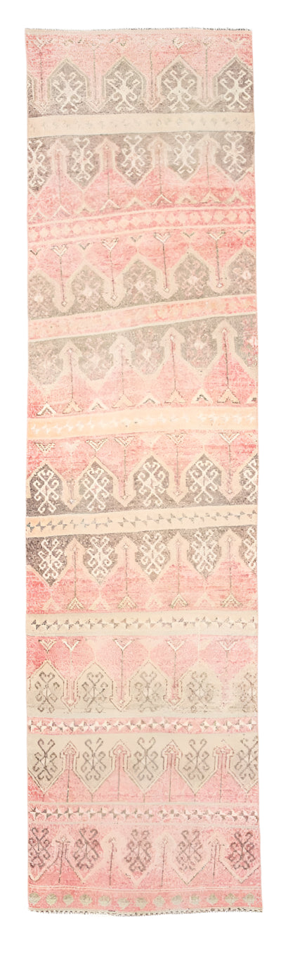 Vintage Long Runner Rug Hallway Entryway 2'6" x 9'5" ft, Pink