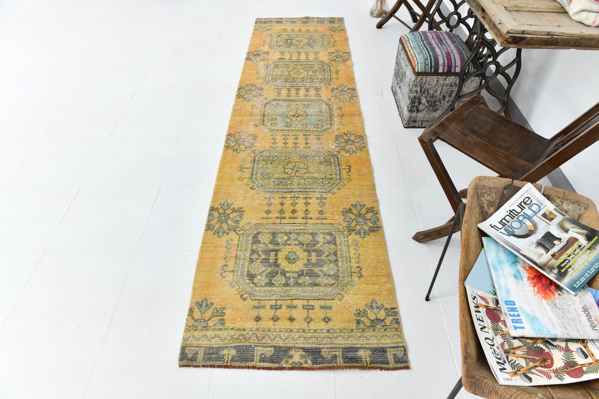 Vintage Runner Rug 2'7" x 10'2" ft