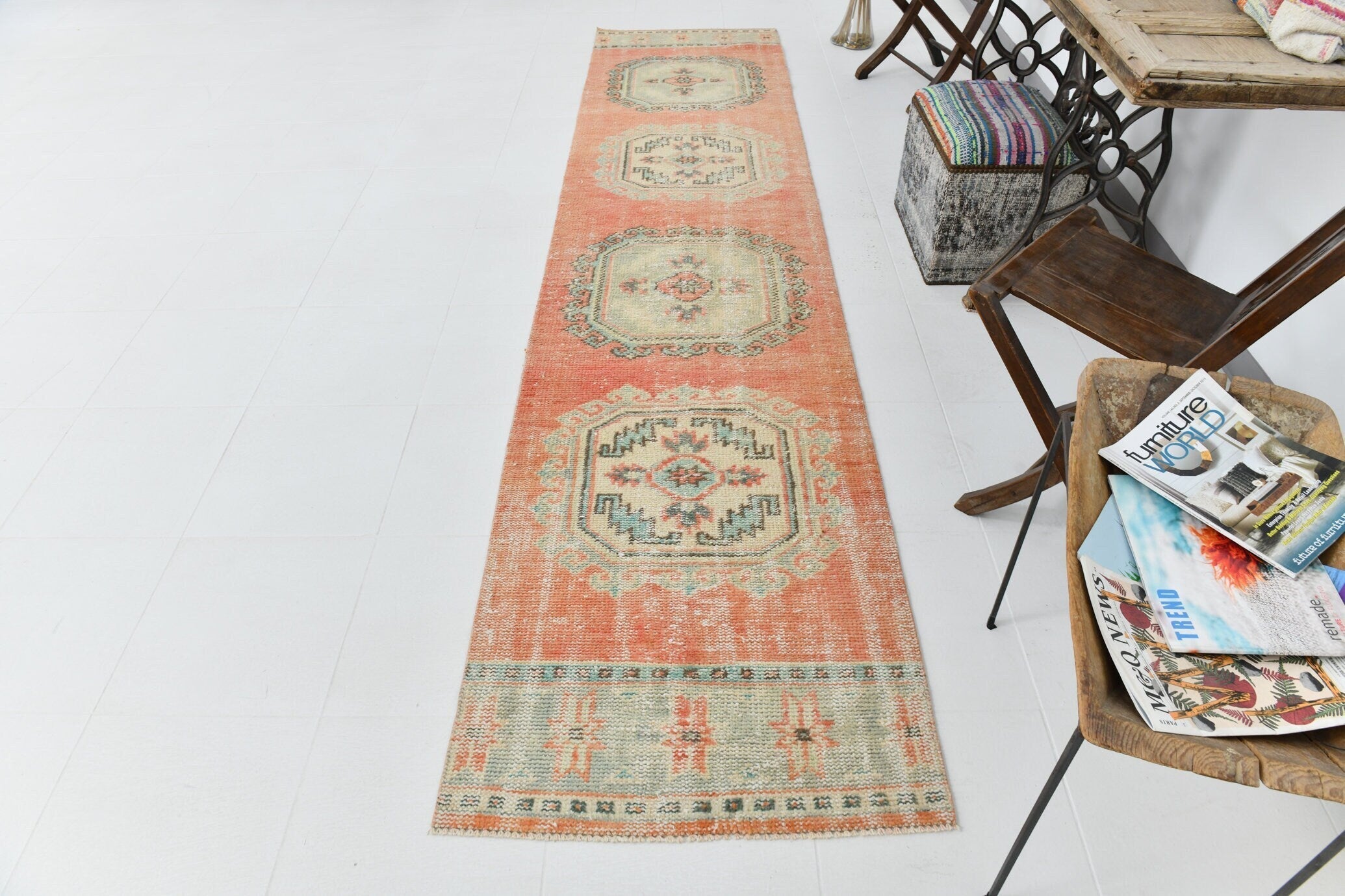 Vintage Runner Rug 2'7" x 11'8" ft