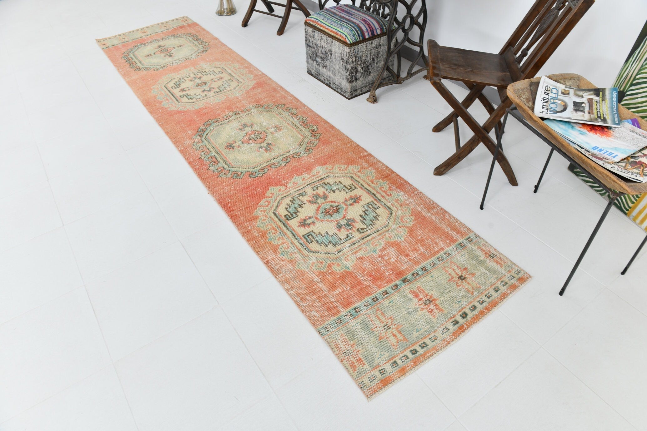 Vintage Runner Rug 2'7" x 11'8" ft
