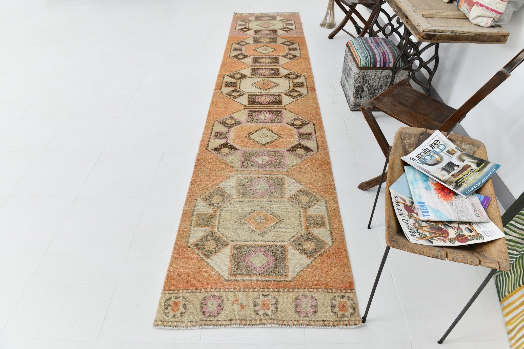 Vintage Runner Rug 2’8’’ x 13’1’’ ft