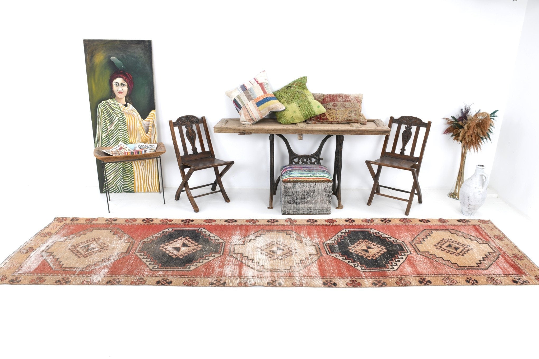 Vintage Runner Rug 3'2" x 13'1" ft