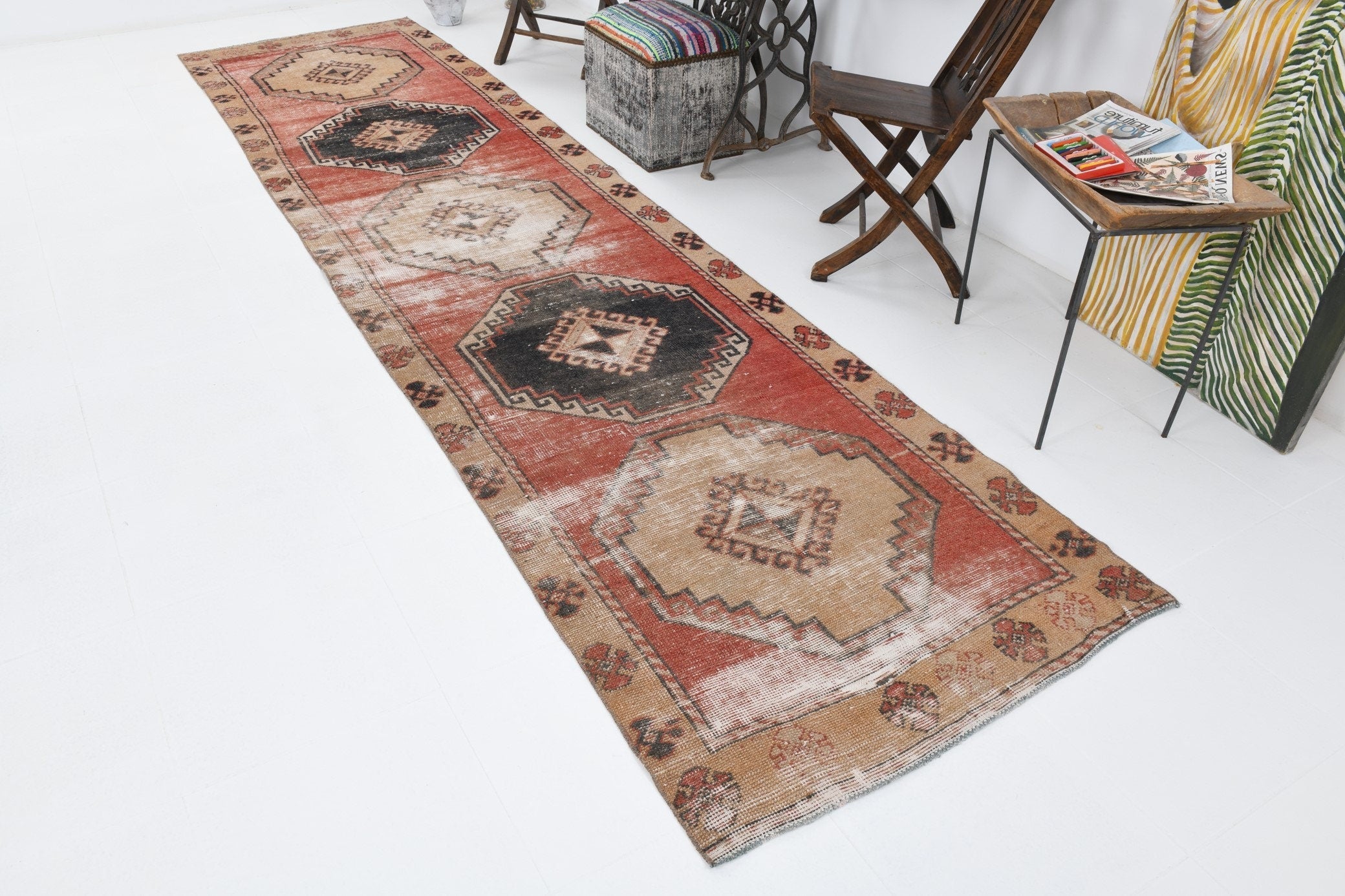 Vintage Runner Rug 3'2" x 13'1" ft