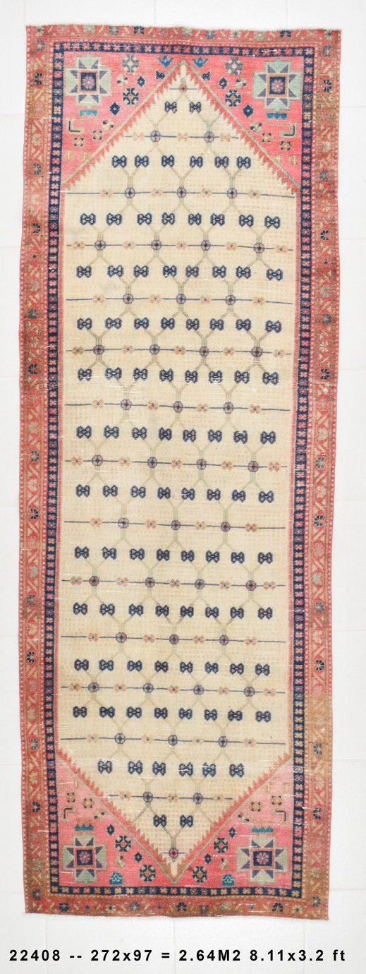 Vintage Runner Rug 3'2" x 8'11" ft