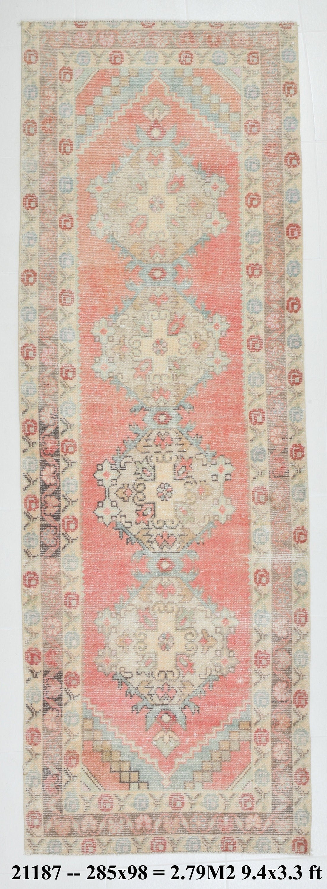 Vintage Runner Rug 3'3" x 9'4" ft