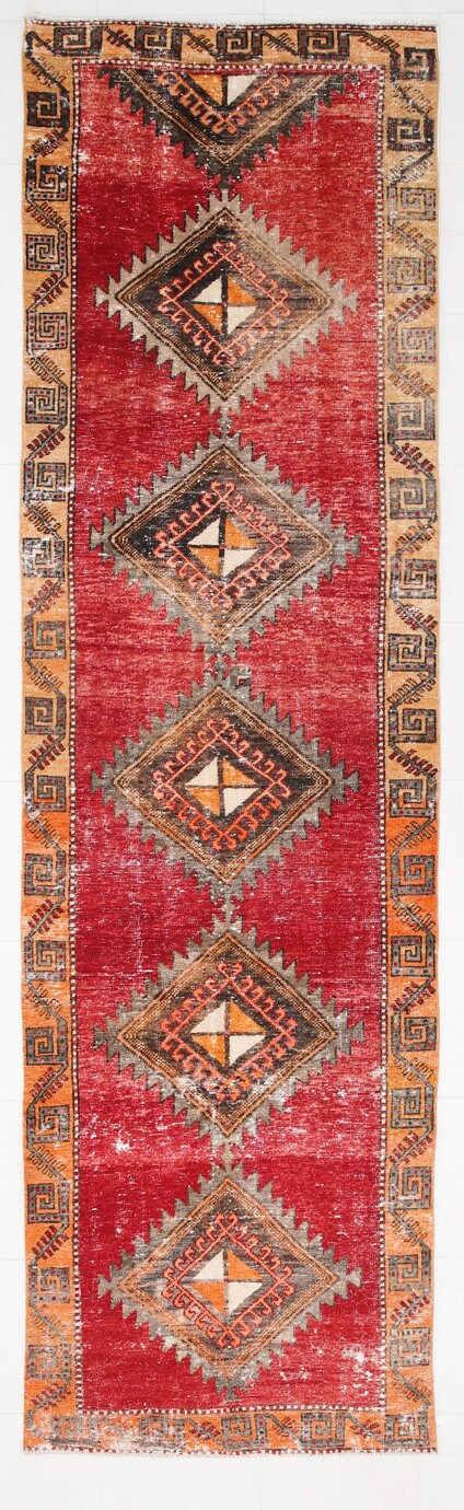 Vintage Runner Rug 3'4" x 12'2" ft