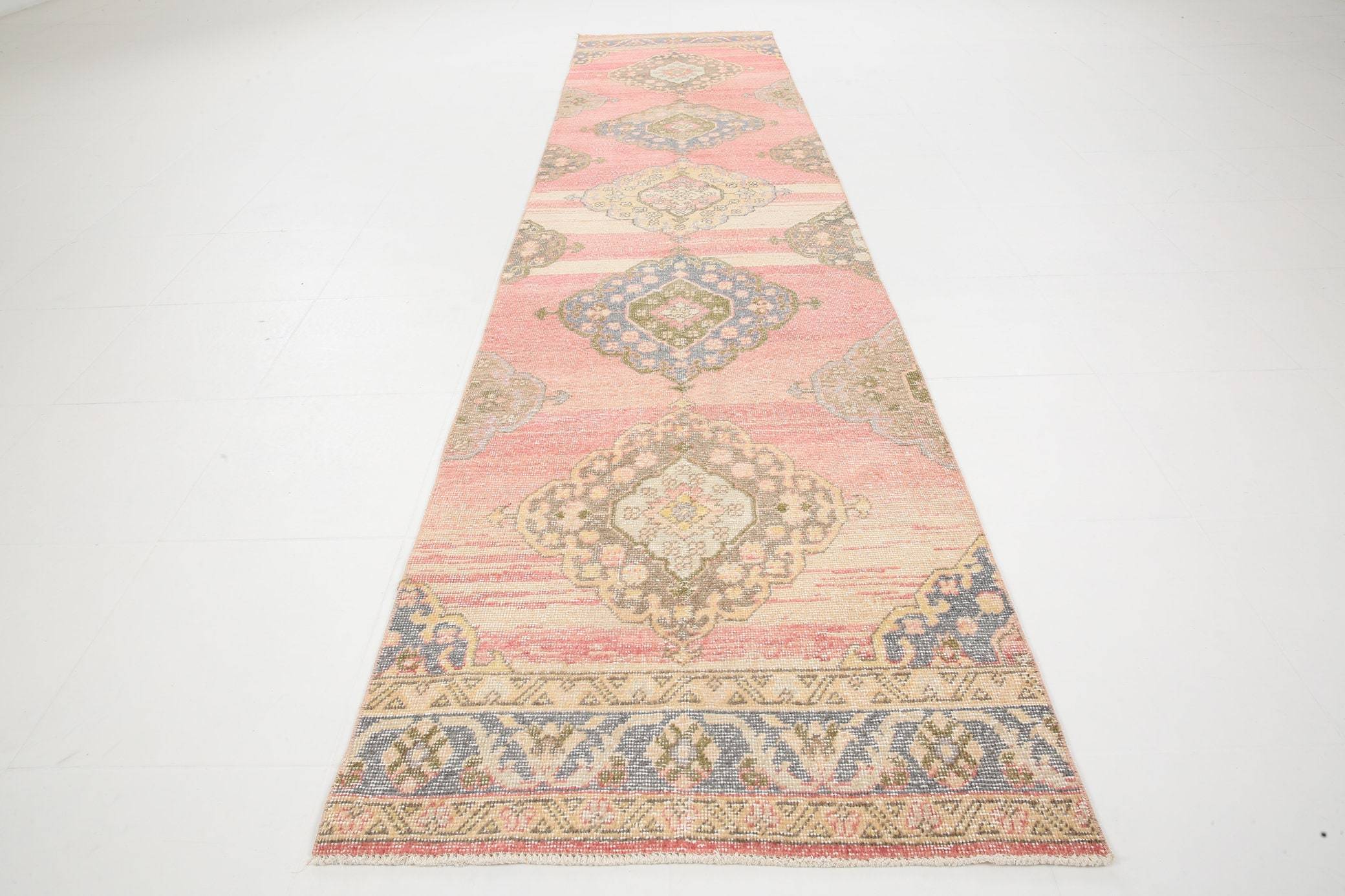 2' x 12' Vintage rug, Cotton Vintage rug, Entryway-Hallway Vintage rug, Kids Vintage rug, Kitchen-Dining Vintage rug, Living Room Vintage rug, Office Vintage rug, Pink Vintage rug, Rustic-Primitive Vintage rug, Southwestern Vintage rug, Vintage Runner, Wool Vintage rug, Vintage rug