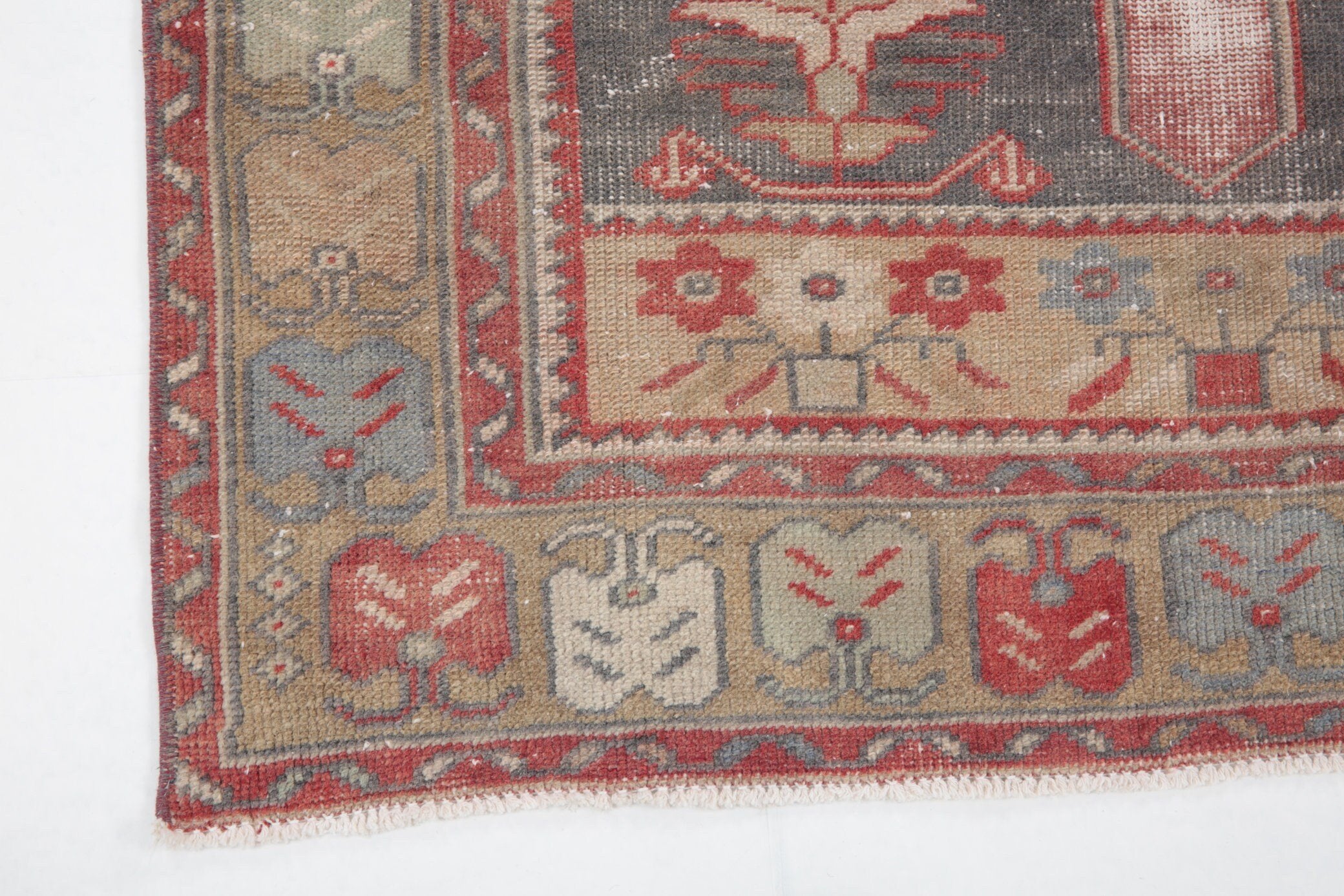 3' x 8' Vintage rug, Cotton Vintage rug, Entryway-Hallway Vintage rug, Kitchen-Dining Vintage rug, Living Room Vintage rug, Nursery Vintage rug, Office Vintage rug, Oriental Vintage rug, Red Vintage rug, Rustic-Primitive Vintage rug, Vintage, Wool Vintage rug, Vintage rug