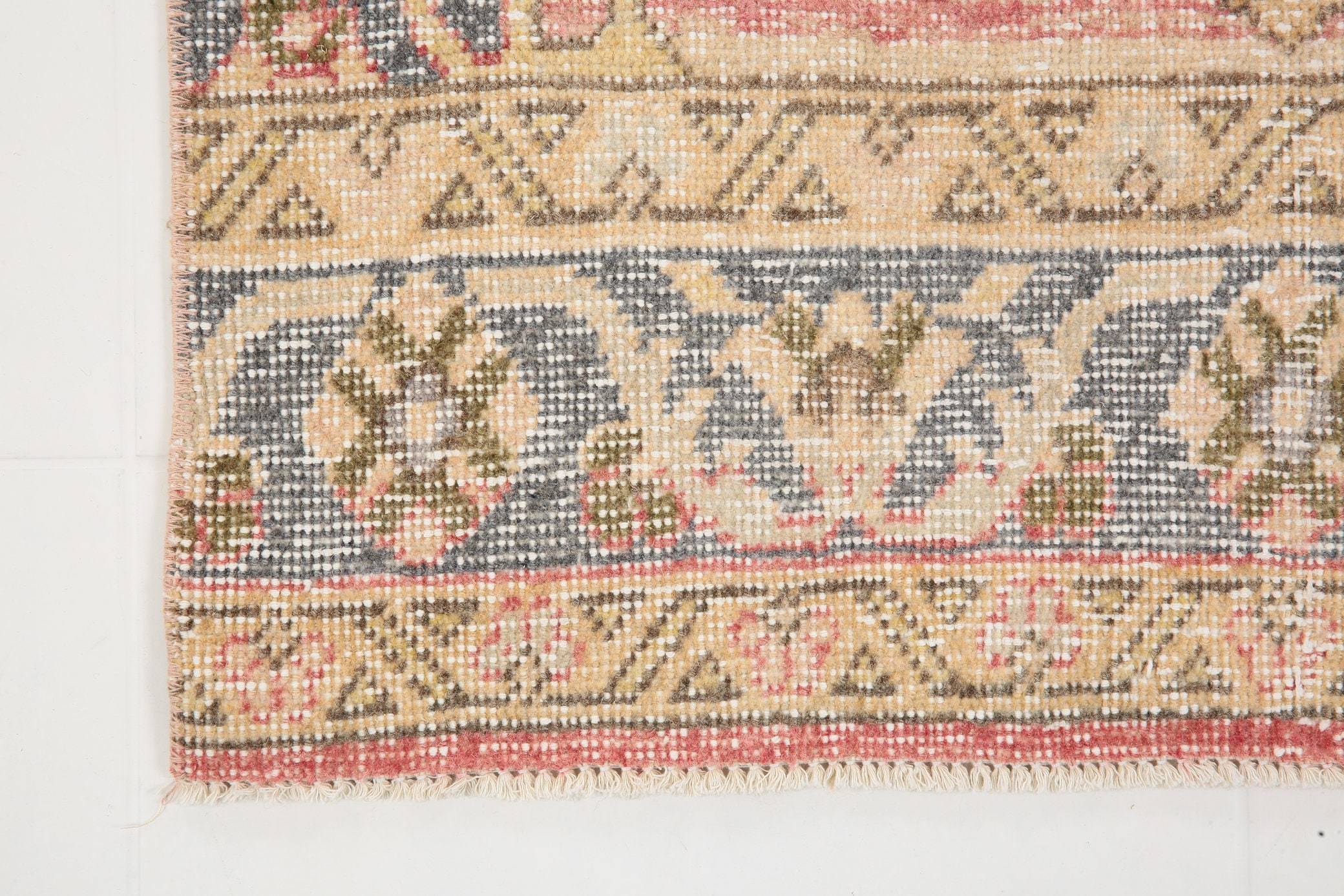 2' x 12' Vintage rug, Cotton Vintage rug, Entryway-Hallway Vintage rug, Kids Vintage rug, Kitchen-Dining Vintage rug, Living Room Vintage rug, Office Vintage rug, Pink Vintage rug, Rustic-Primitive Vintage rug, Southwestern Vintage rug, Vintage Runner, Wool Vintage rug, Vintage rug