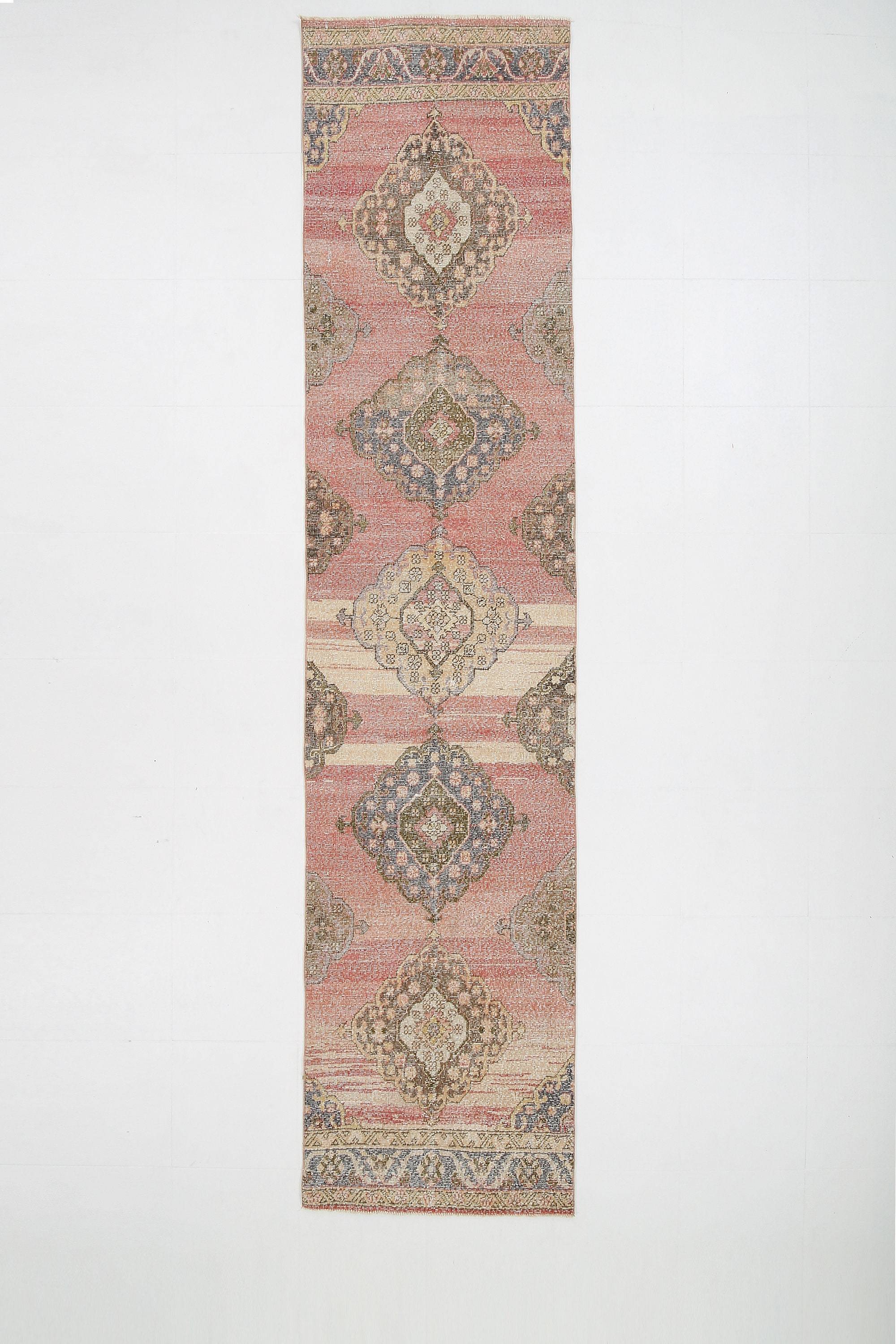 2' x 12' Vintage rug, Cotton Vintage rug, Entryway-Hallway Vintage rug, Kids Vintage rug, Kitchen-Dining Vintage rug, Living Room Vintage rug, Office Vintage rug, Pink Vintage rug, Rustic-Primitive Vintage rug, Southwestern Vintage rug, Vintage Runner, Wool Vintage rug, Vintage rug