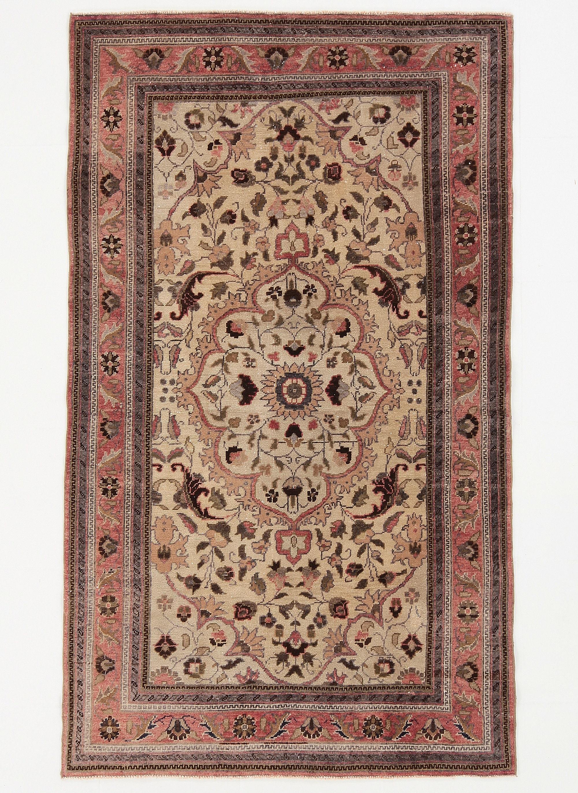 4' x 7' Vintage rug, Brown Vintage rug, Cotton Vintage rug, Dorm Vintage rug, Kids Vintage rug, Kitchen-Dining Vintage rug, Living Room Vintage rug, Office Vintage rug, Persian Vintage rug, Rustic-Primitive Vintage rug, Vintage, Wool Vintage rug, Vintage rug