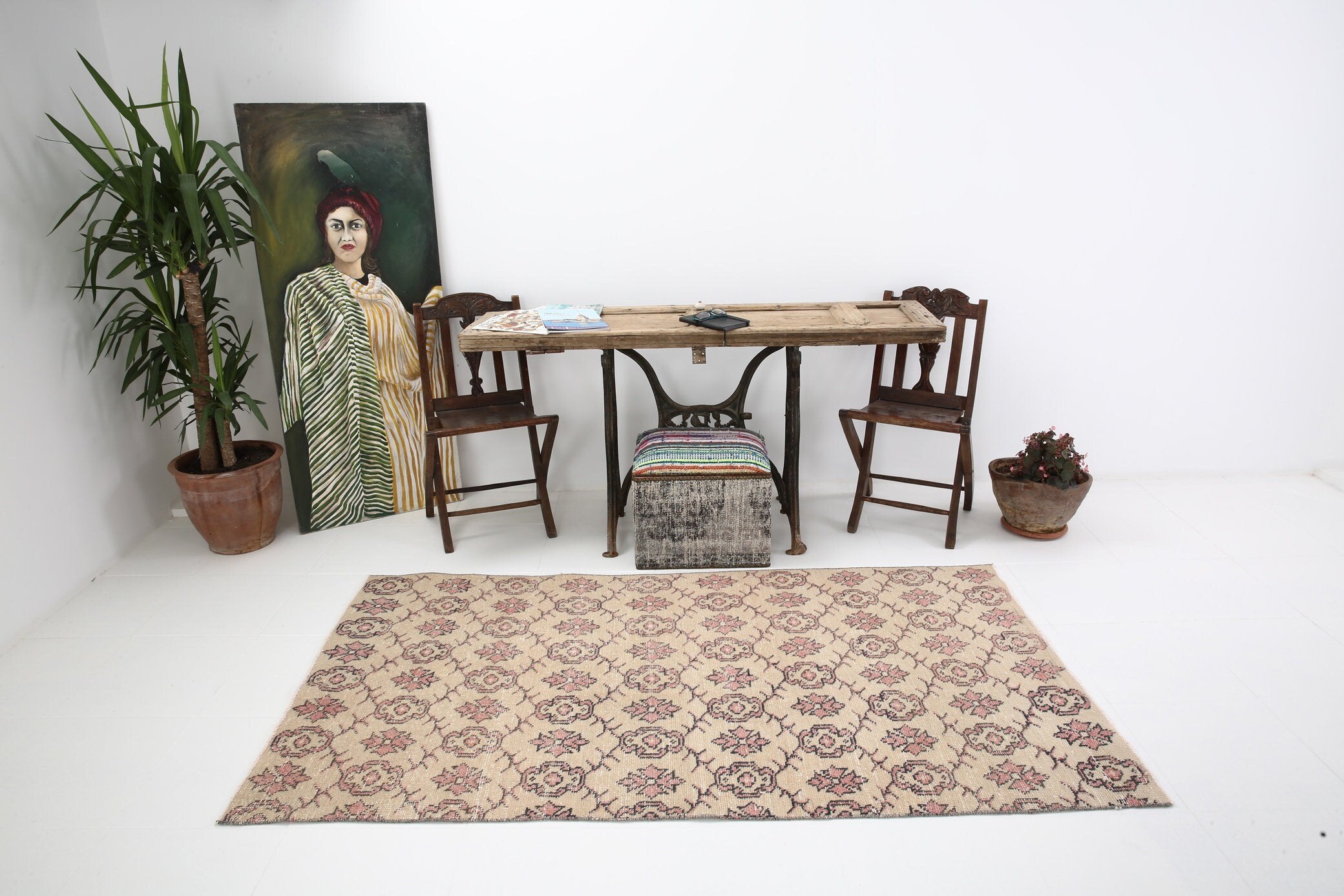 3' x 6' Vintage rug, Cotton Vintage rug, Geometric Vintage rug, Kids Vintage rug, Kitchen-Dining Vintage rug, Living Room Vintage rug, Nursery Vintage rug, Office Vintage rug, Red Vintage rug, Retro Vintage rug, Vintage, Wool Vintage rug, Vintage rug