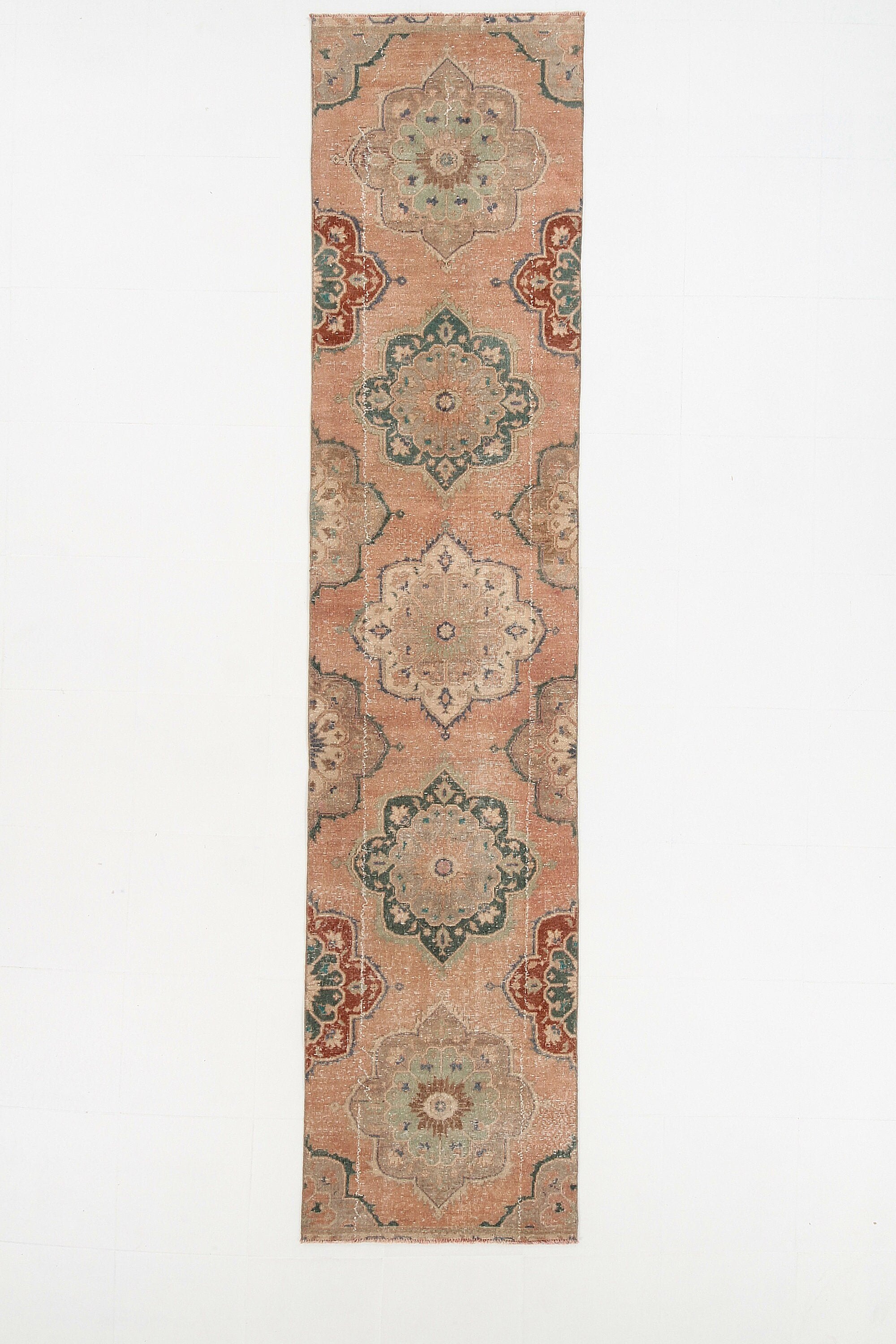 2' x 11' Vintage rug, Bohemian-Eclectic Vintage rug, Cotton Vintage rug, Dorm Vintage rug, Entryway-Hallway Vintage rug, Green Vintage rug, Ikat Vintage rug, Kitchen-Dining Vintage rug, Living Room Vintage rug, Office Vintage rug, Vintage Runner, Wool Vintage rug, Vintage rug